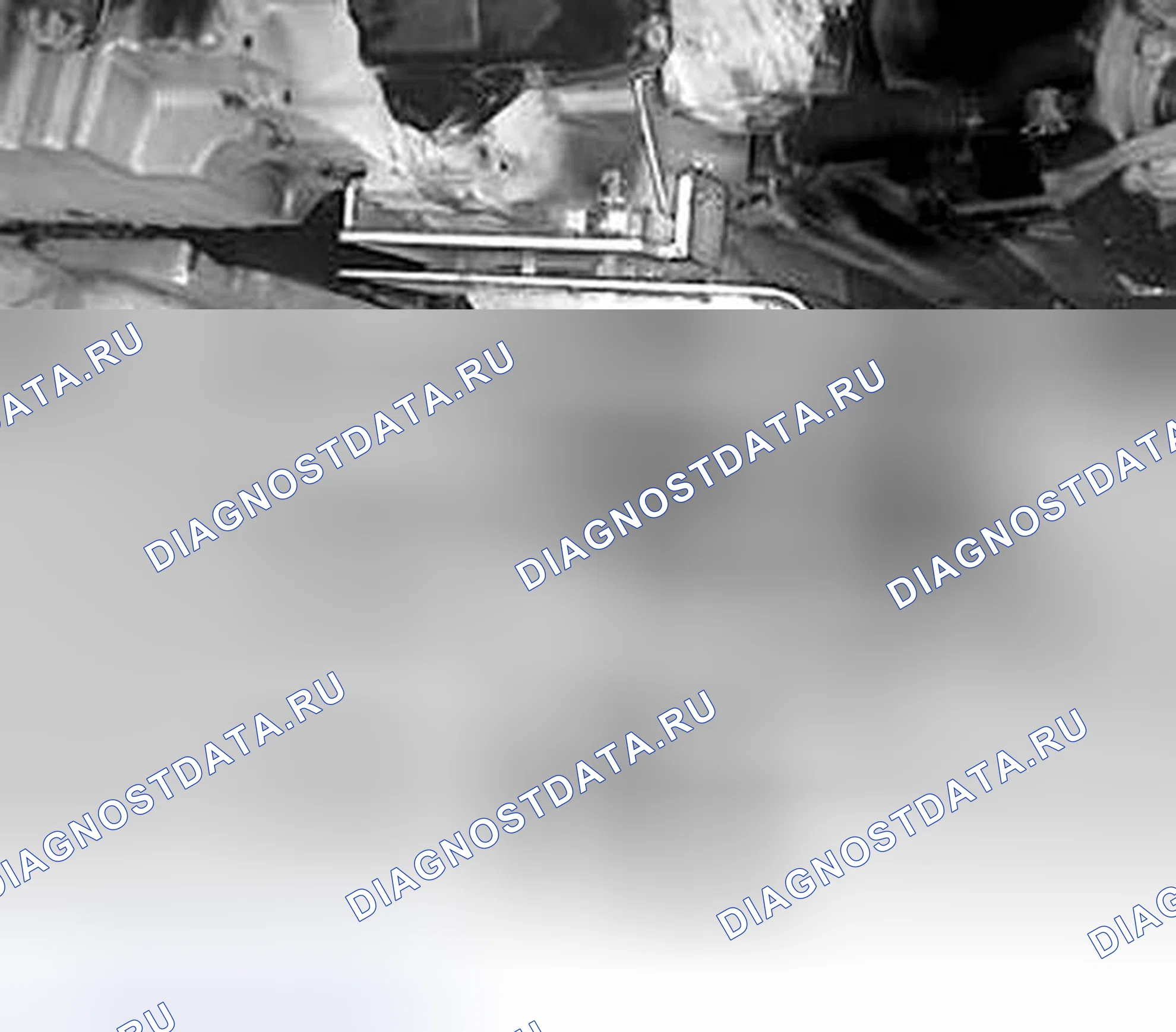 Рис. 56: Установка приспособления на мобильном домкрате и коробке передач. Volvo S60 I