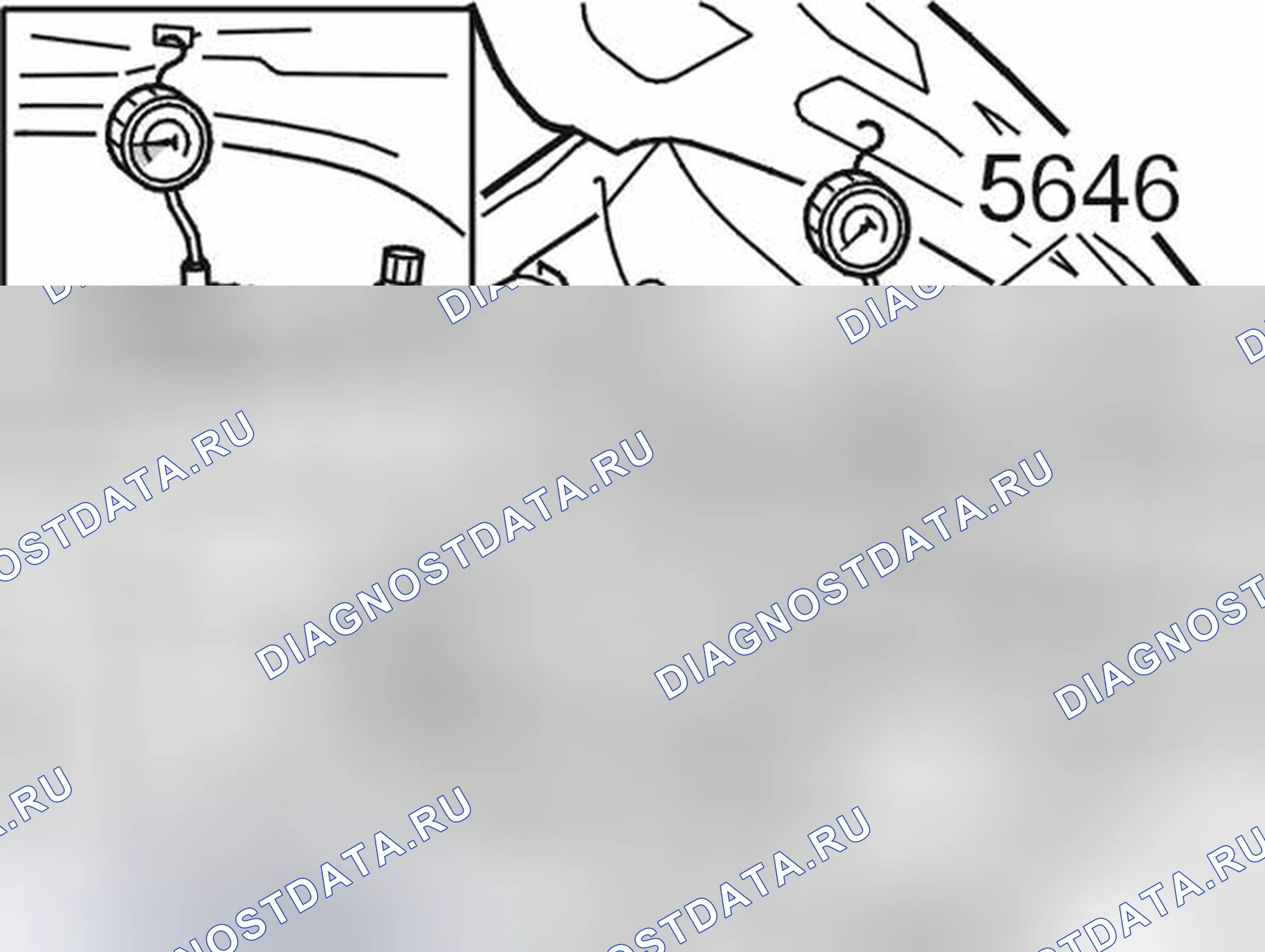 Рис. 134: ПОДКЛЮЧЕНИЕ МАНОМЕТРА. Volvo XC90 I рестайлинг
