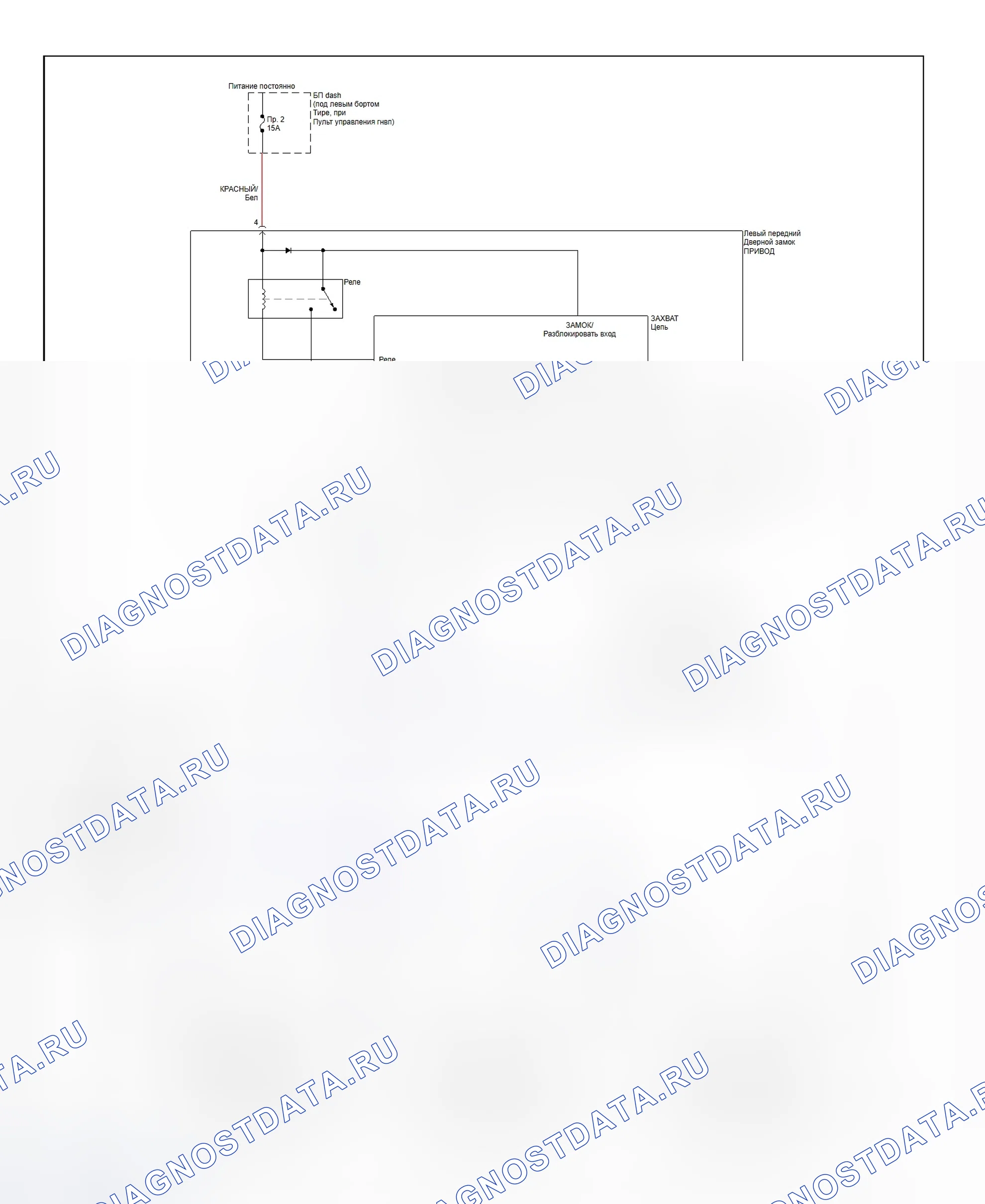 Рис. 8: Электрические дверные замки и схема разводки багажника (Elantra). Hyundai Sonata IV