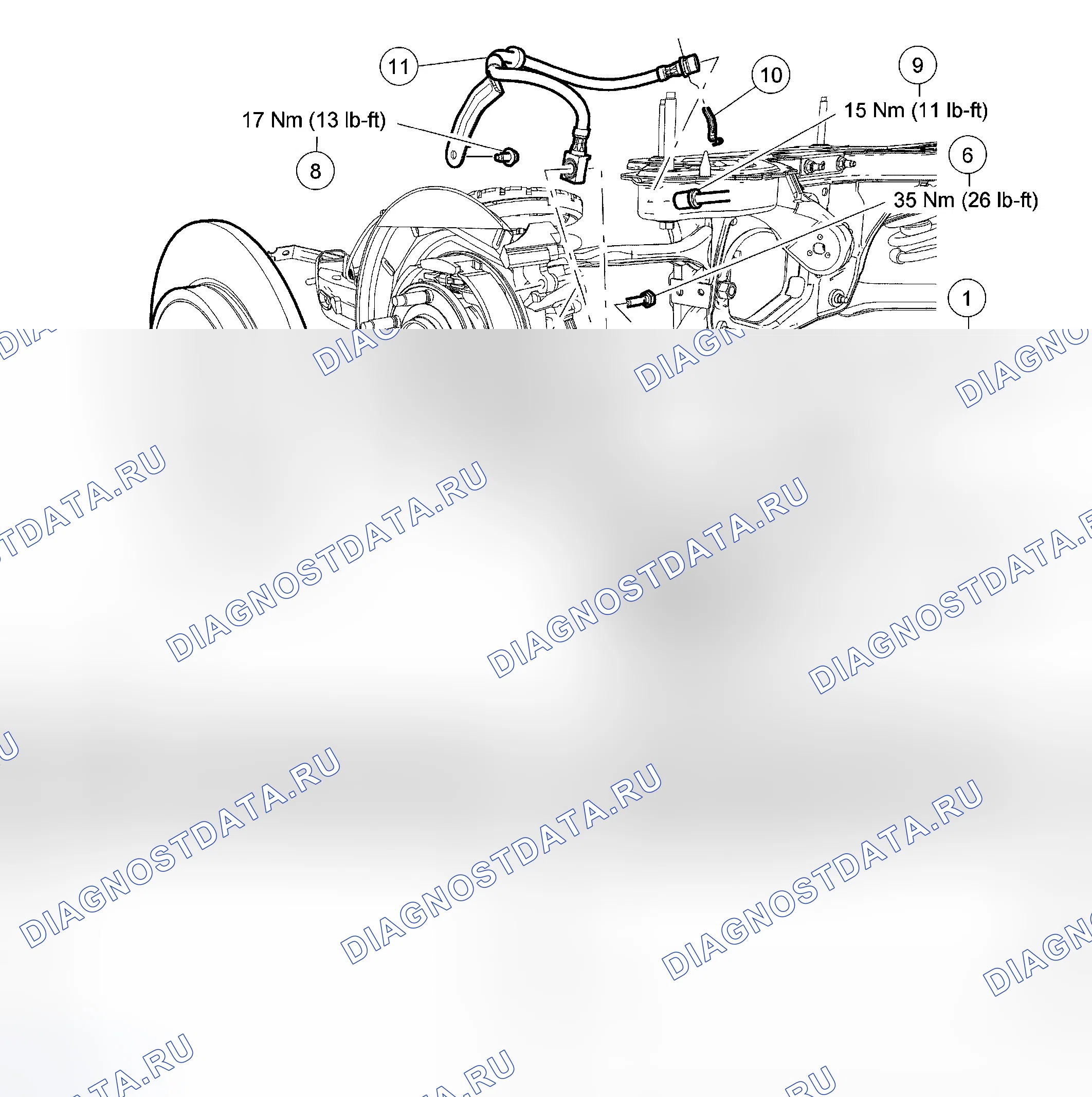 Рис. 4: Дисковая тормозная система - разнесенный вид. Ford Escape I рестайлинг