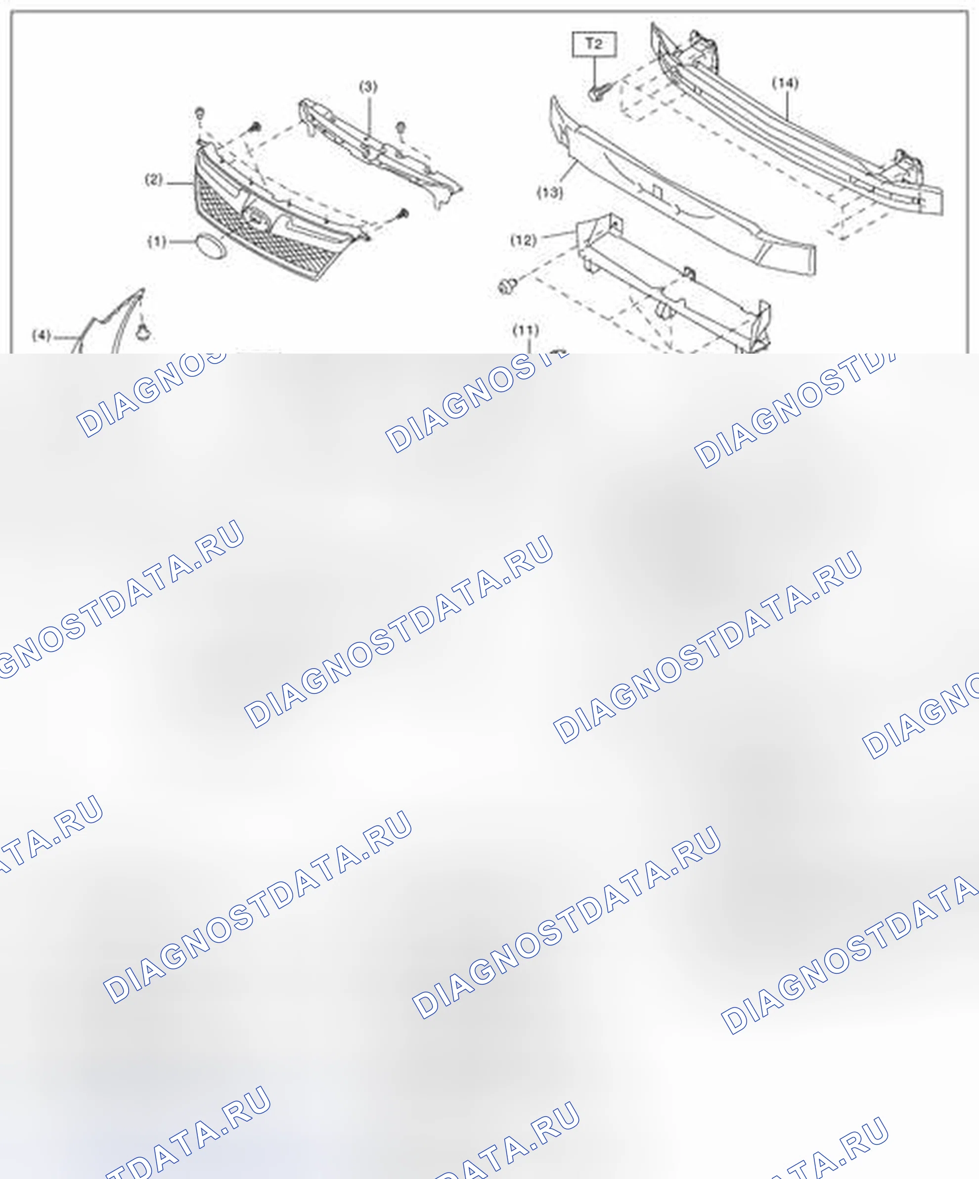 Рис. 19: ПЕРЕДНИЙ БАМПЕР. Subaru Outback BR рестайлинг
