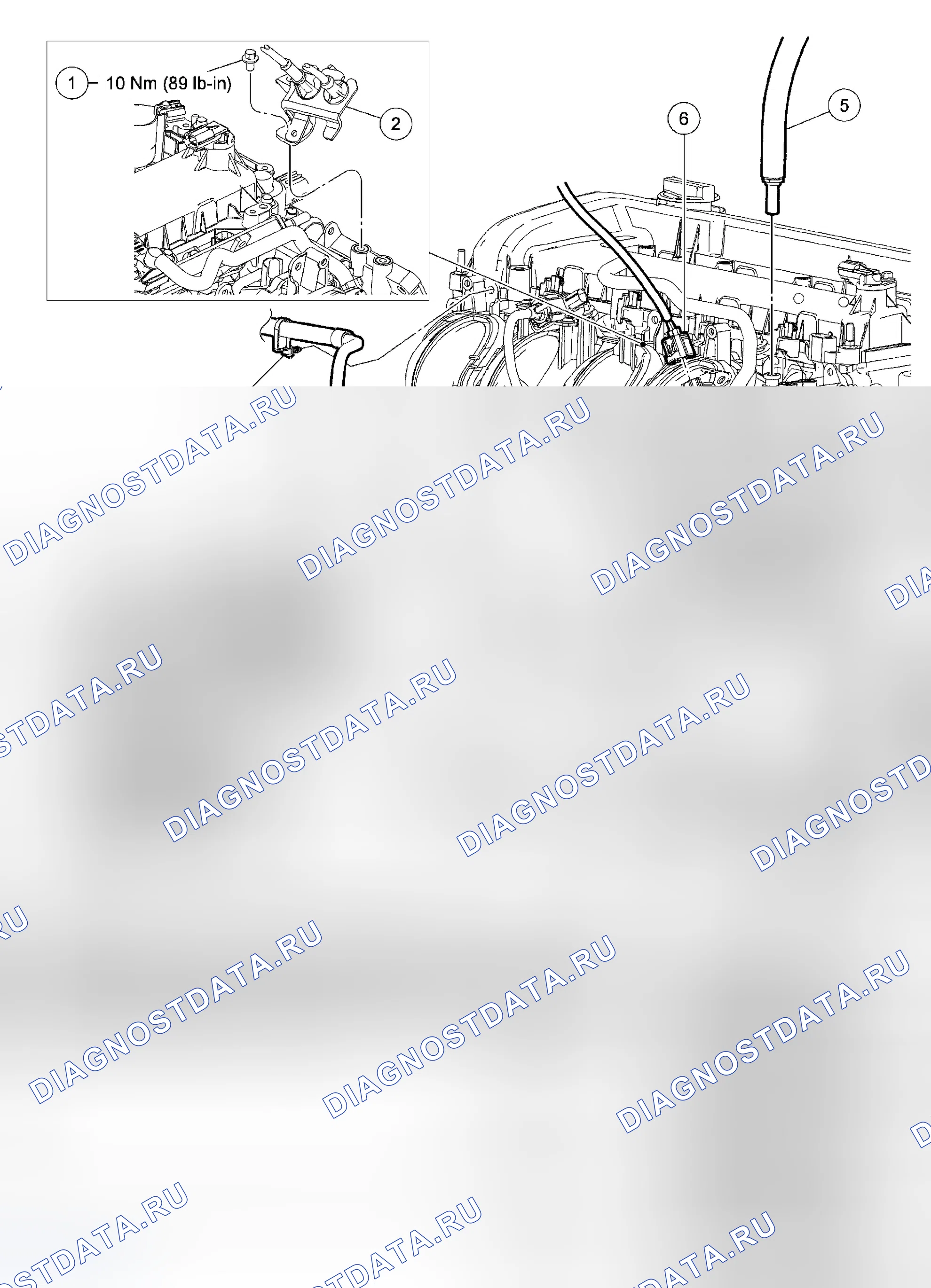 Рис. 173: Впускной коллектор. Ford Escape I рестайлинг