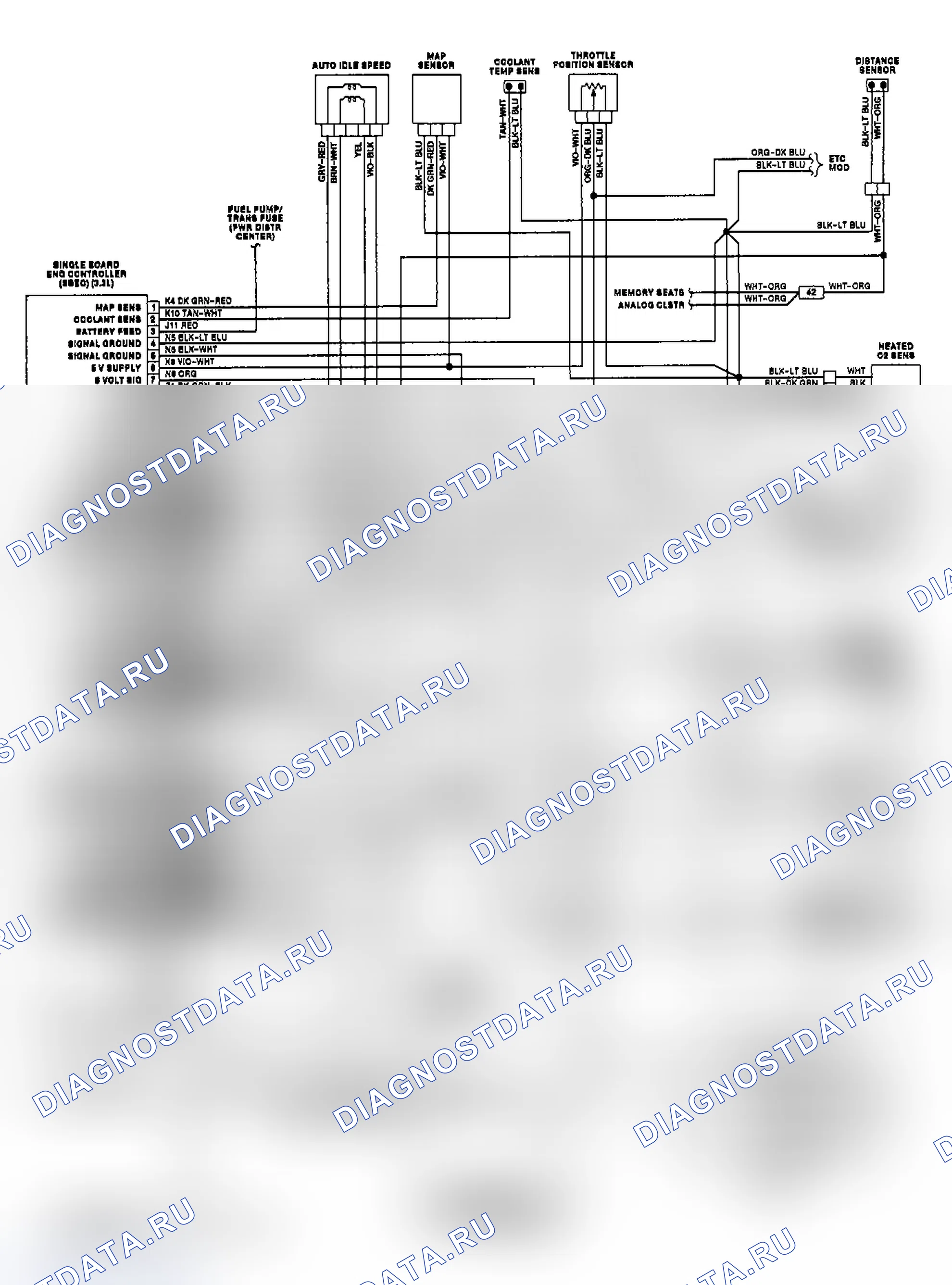 Рис. 3: Электрическая схема Dynasty и New Yorker 3.3L MPFI. Dodge Dynasty I