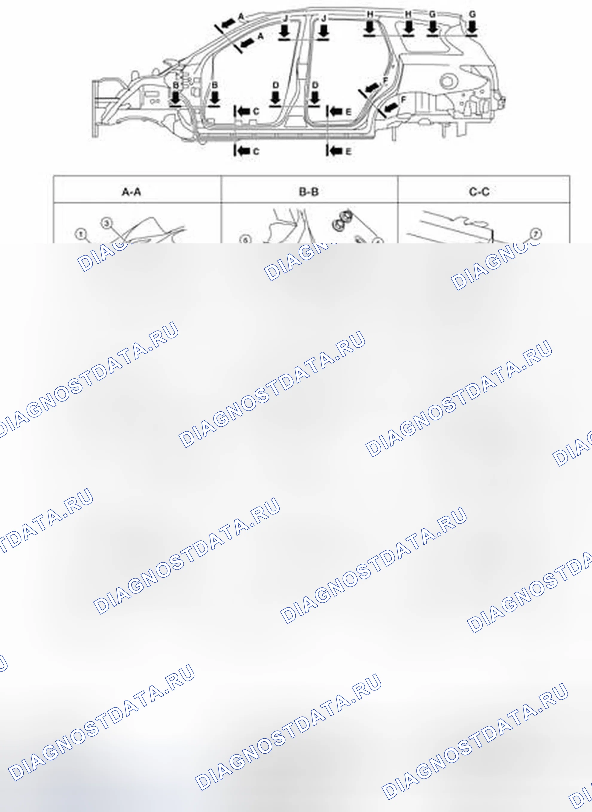 Рис. 265: Конструкция кузова. Infiniti QX60 I