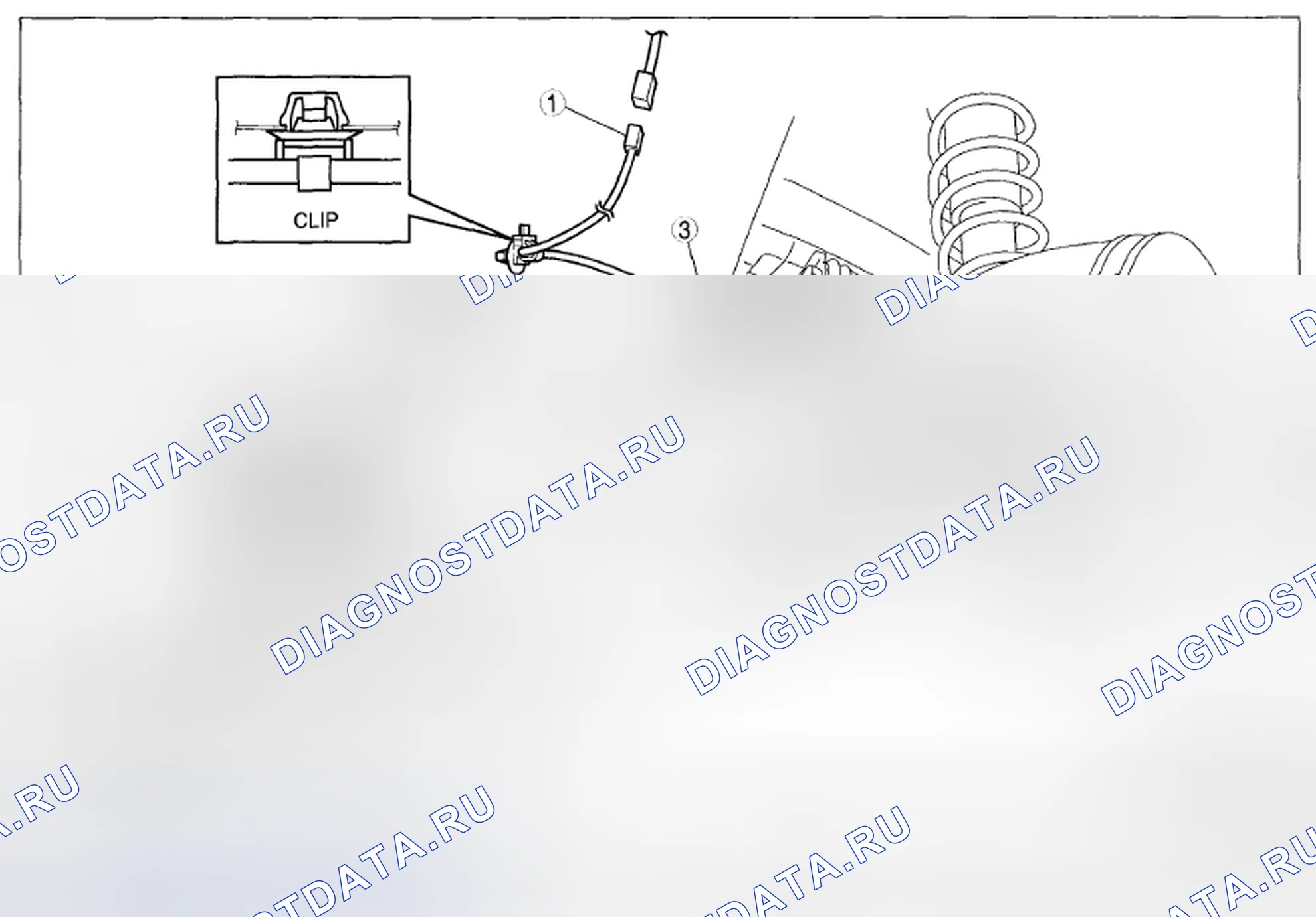 Рис. 43: СНЯТИЕ / УСТАНОВКА ДАТЧИКА СКОРОСТИ ПЕРЕДНЕГО КОЛЕСА ABS. Mazda MX-5 NC рестайлинг