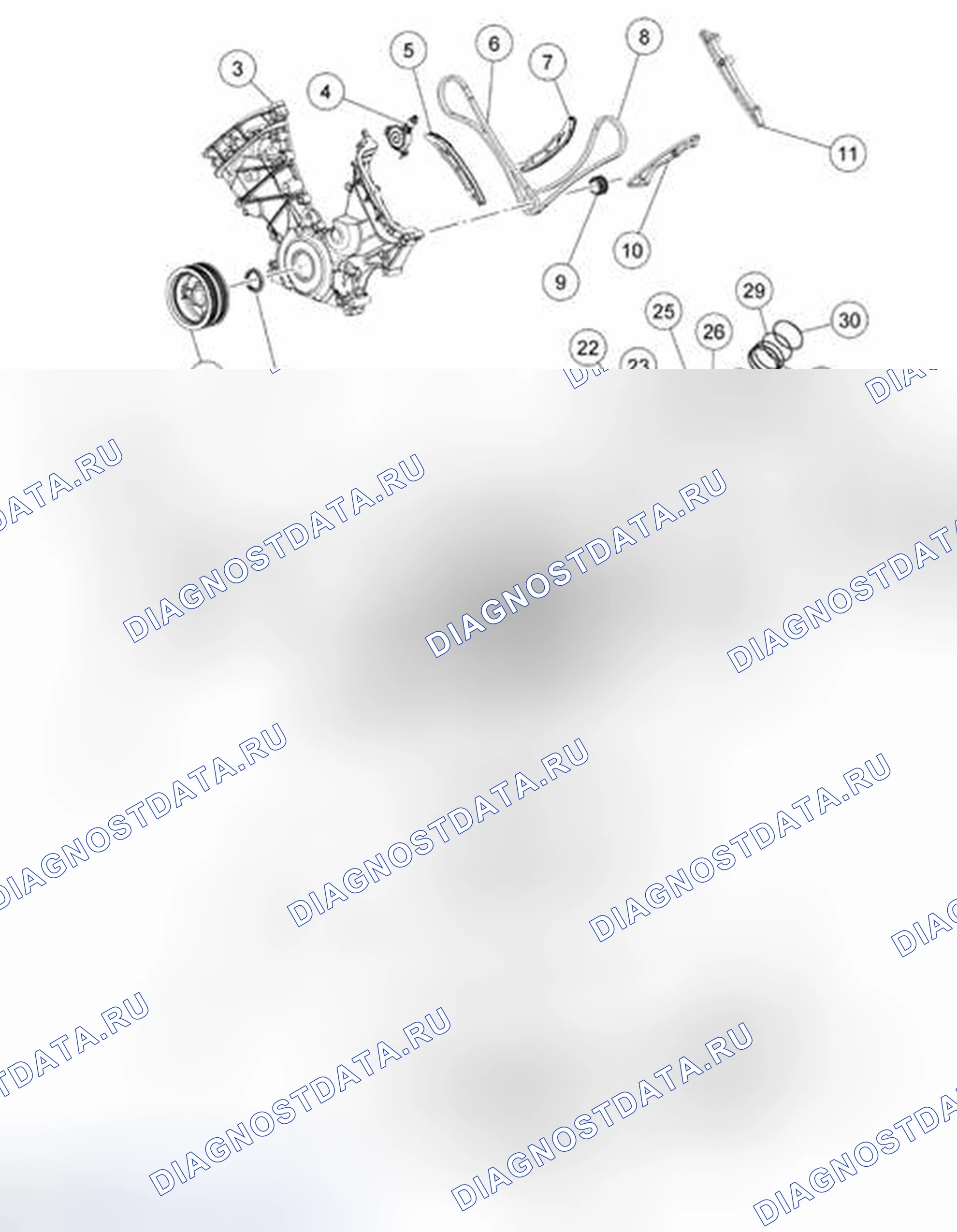 Рис. 1749: Двигатель - нижний конец. Ford F-150 XII