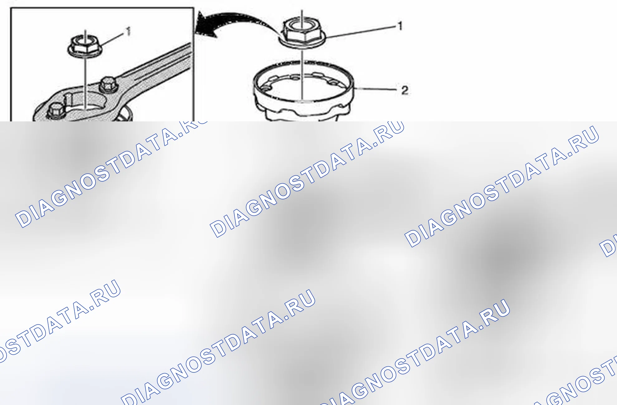 Рис. 7: Демонтаж фланца гребного вала раздаточной коробки. Buick Encore I