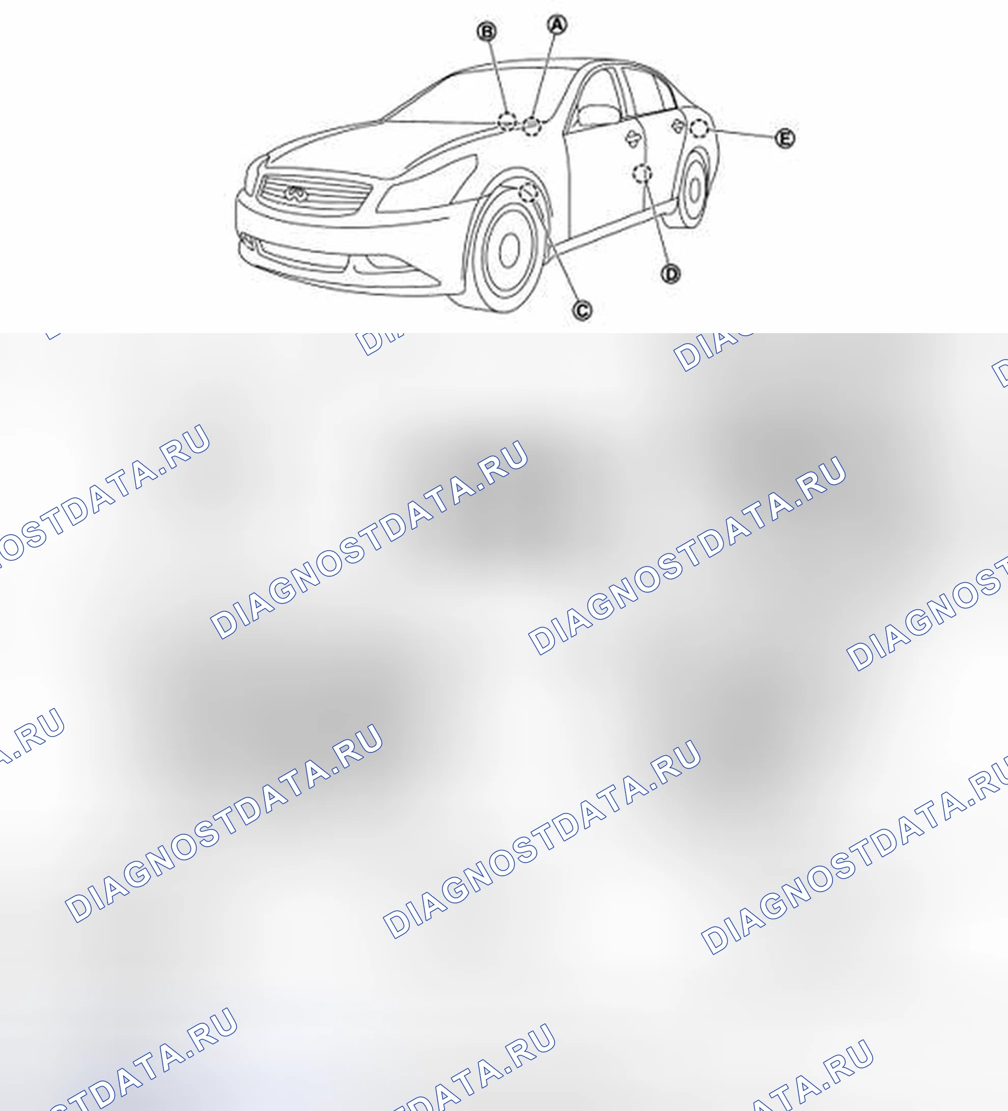 Рис. 13: Расположение компонентов. Infiniti G35 IV