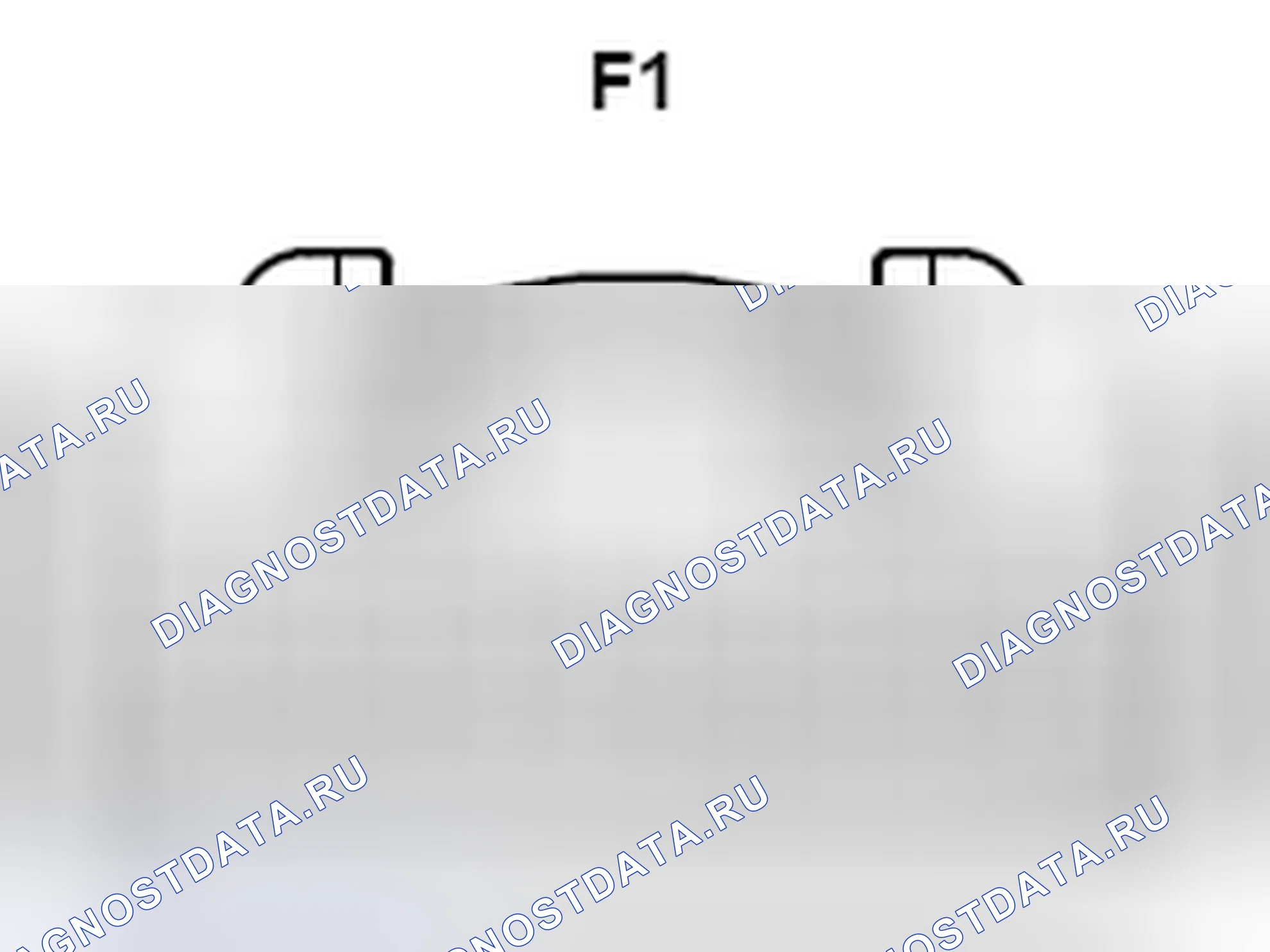 Рис. 1224: Комбинированный вид с торца соединителя расходомера (F1). Toyota Camry XV40