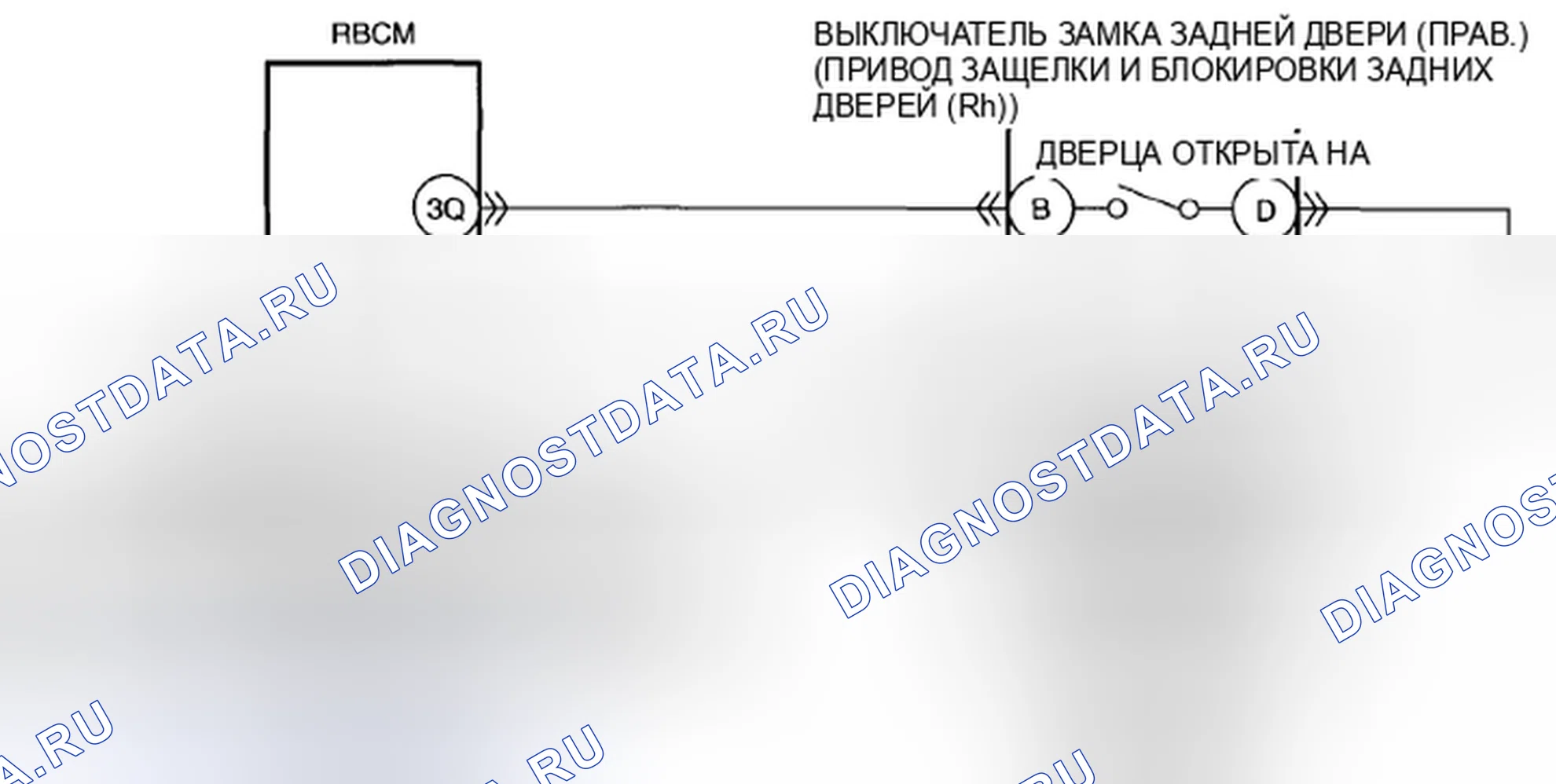 Рис. 43: расшифровка кода ошибки B11EA-11: НЕИСПРАВНОСТЬ ЦЕПИ ПЕРЕКЛЮЧАТЕЛЯ ЗАМКА ЗАДНЕЙ ДВЕРИ (ПРАВ). Mazda CX-5 I