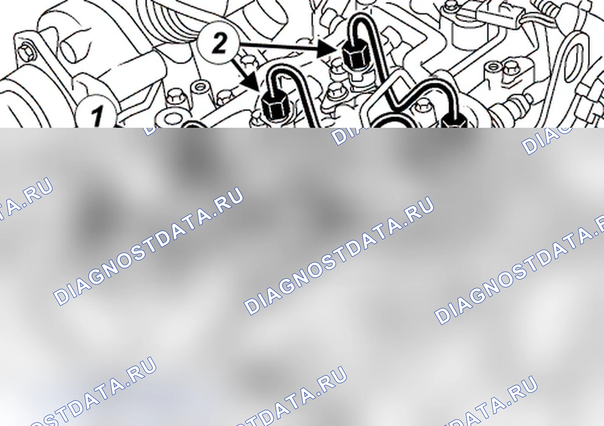 Как снять и установить трубопровод между топливораспределительной рампой и форсунко — вариант 2. Renault Scenic II