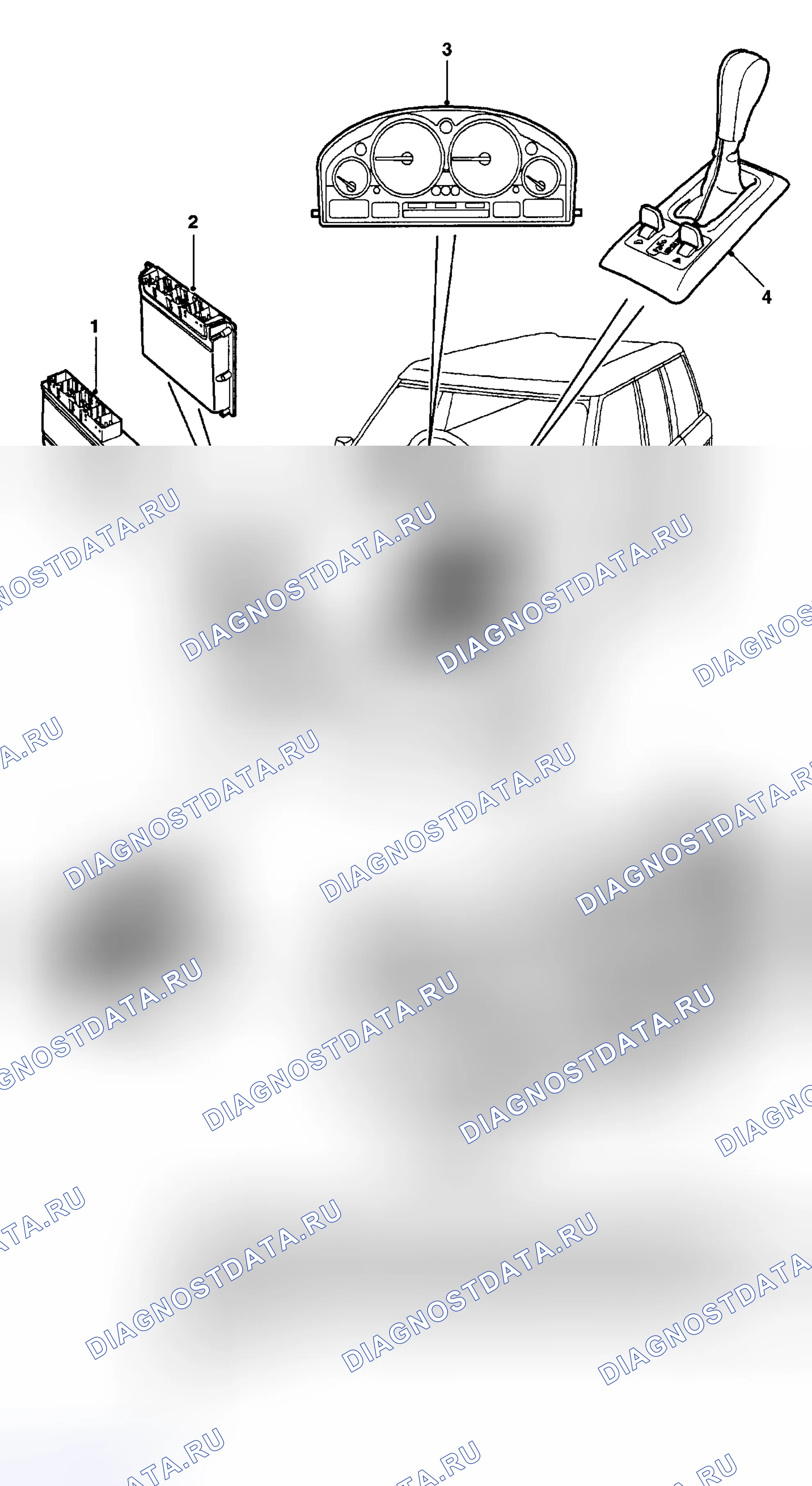 Рис. 73: РАСПОЛОЖЕНИЕ КОМПОНЕНТОВ. Land Rover Range Rover L322