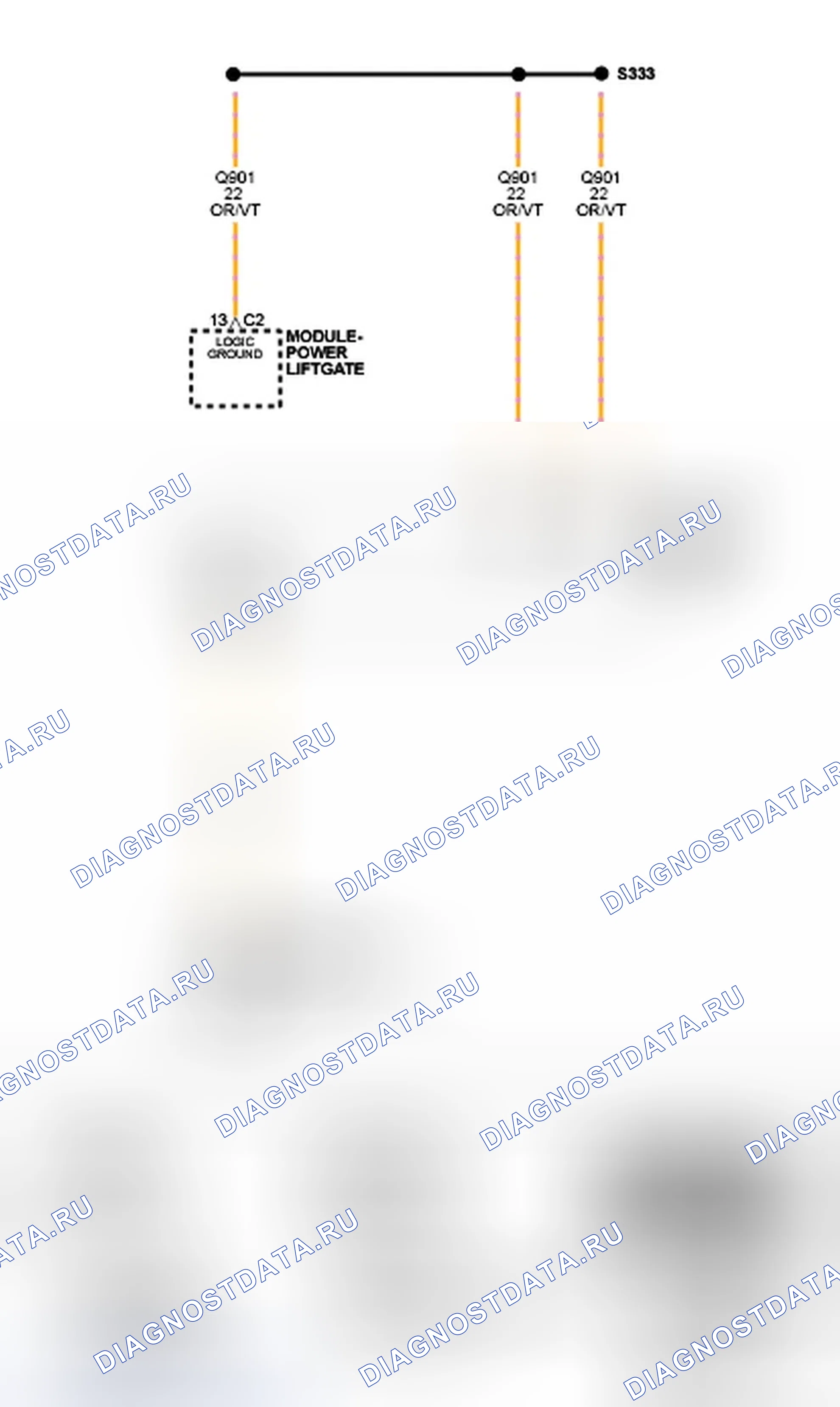 Рис. 222: B196D-Питание НАПРАВЛЕНИЕ ОТКРЫТИЯ ЗАТВОРА ЛИФТГЕЙТА - ПРОИЗВОДИТЕЛЬНОСТЬ ПЕРЕКЛЮЧАТЕЛЯ С ПОЛНЫМ РАЗМЫКАНИЕМ. Chrysler Town & Country V рестайлинг