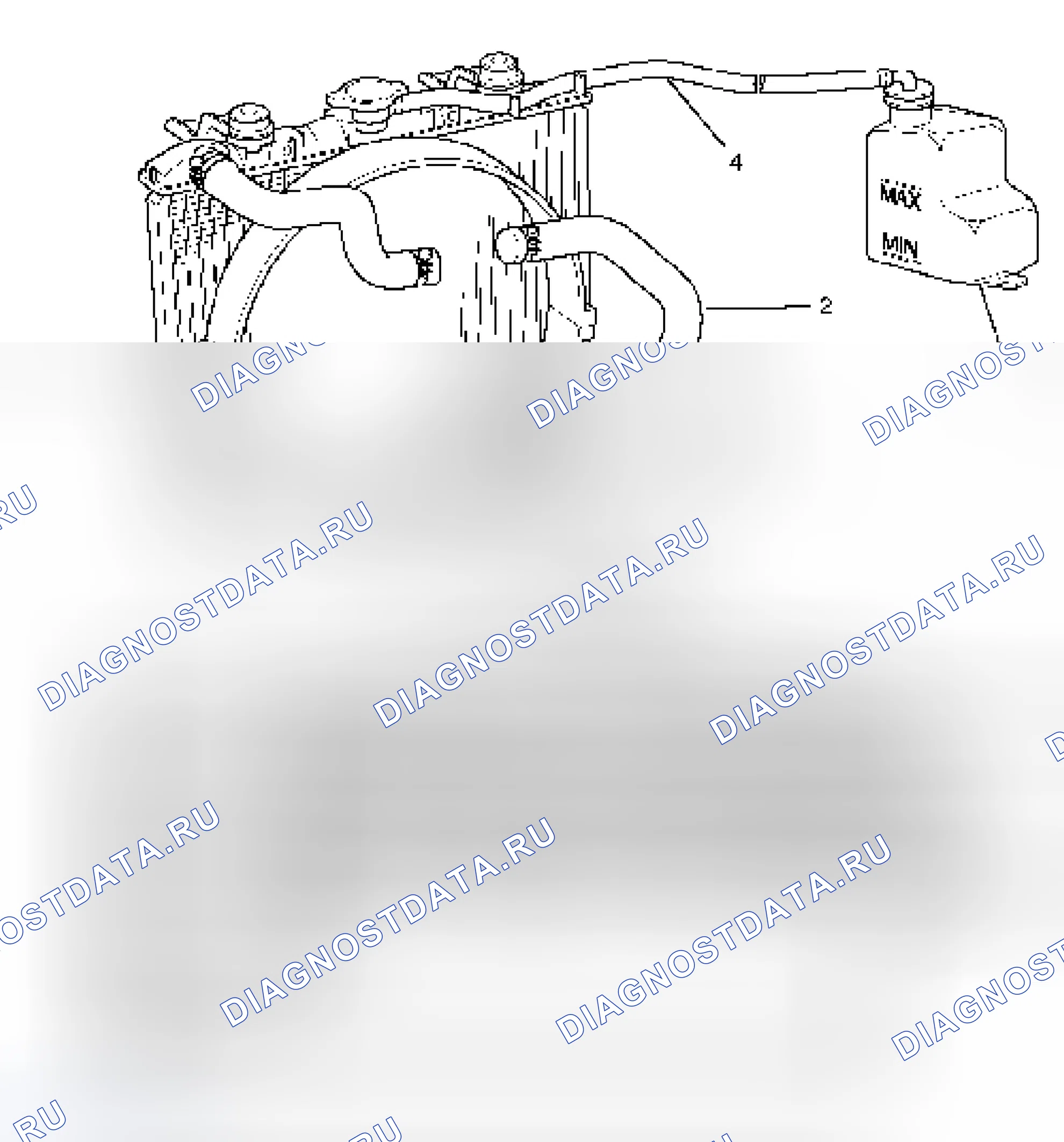 Рис. 5: РАДИАТОР И СВЯЗАННЫЕ С НИМ ДЕТАЛИ. Isuzu Axiom I