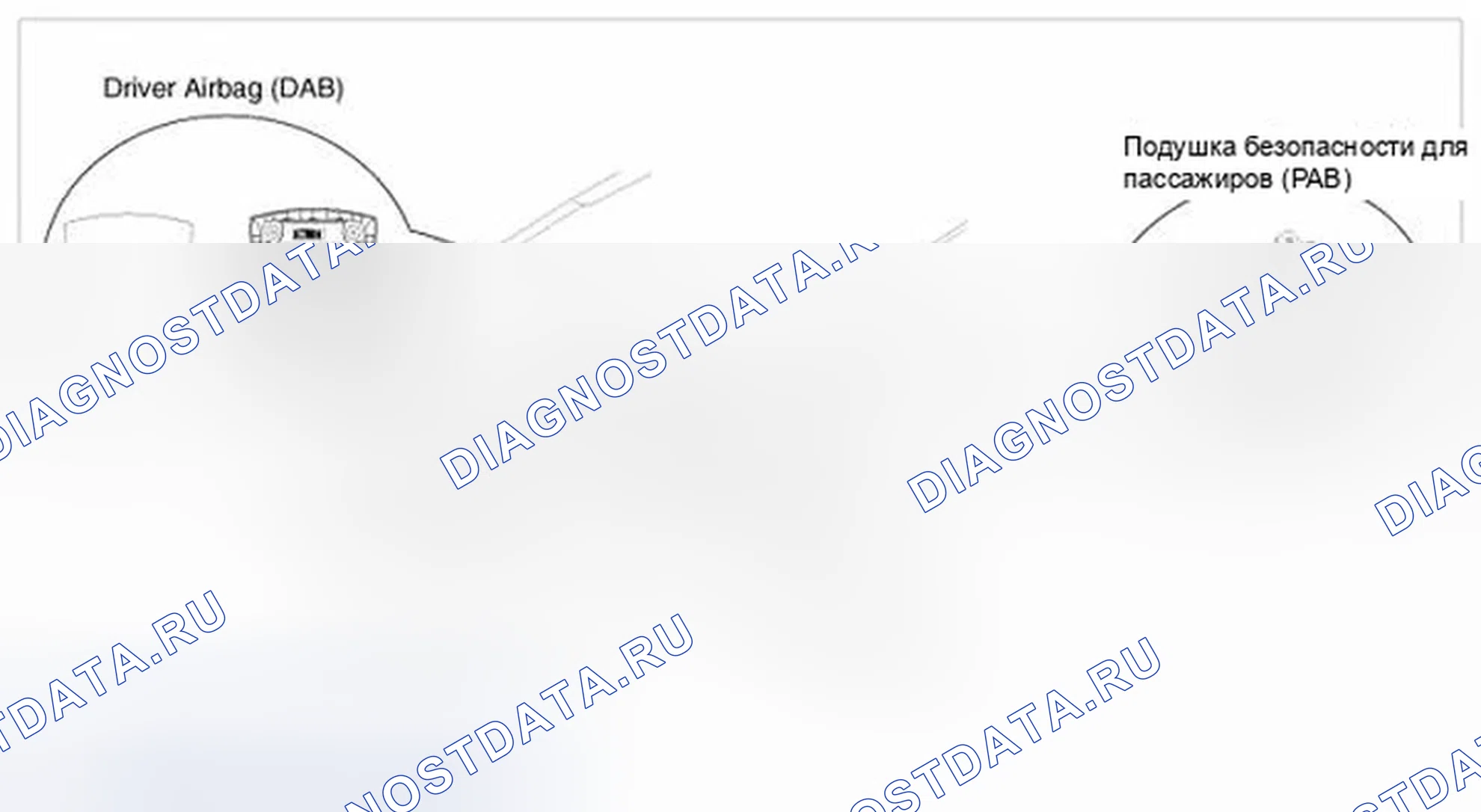Рис. 15: Подушка безопасности водителя (DAB) / подушка безопасности пассажира (PAB). Hyundai Genesis I рестайлинг