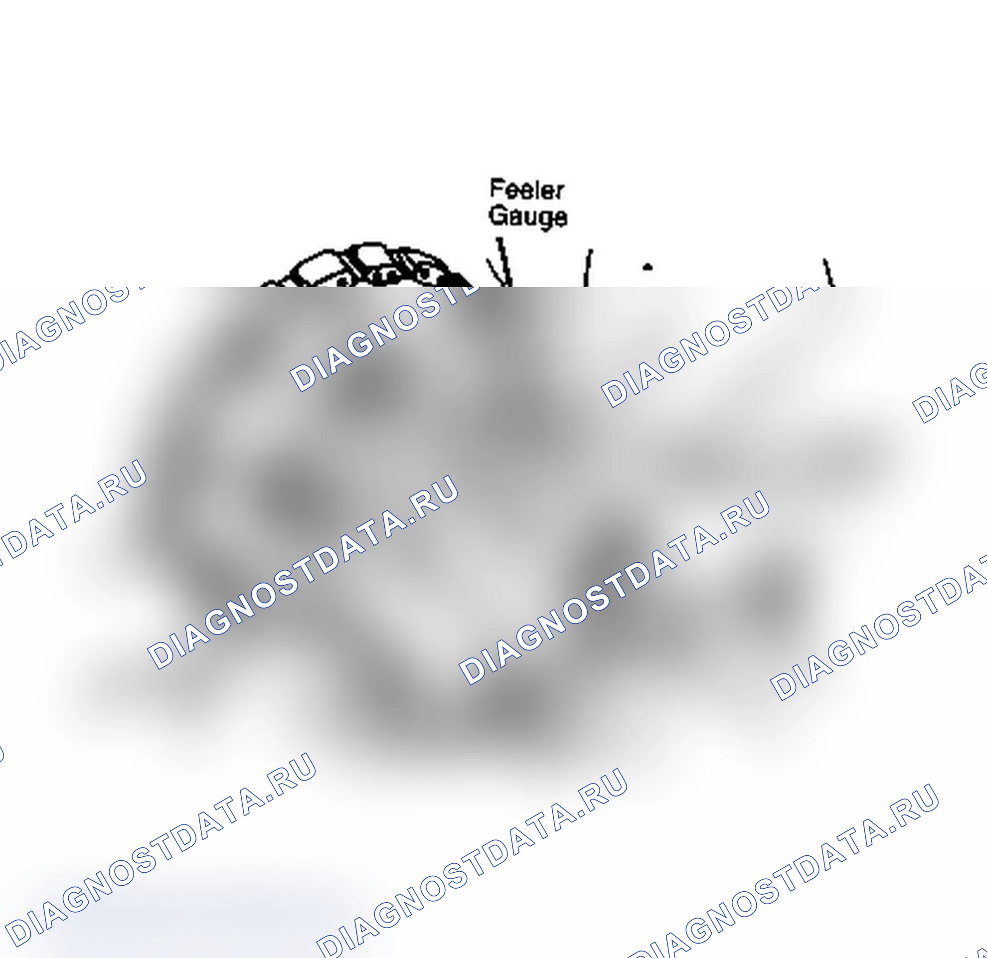 Рис. 5: Измерение зазора клапана. Saab 900 I