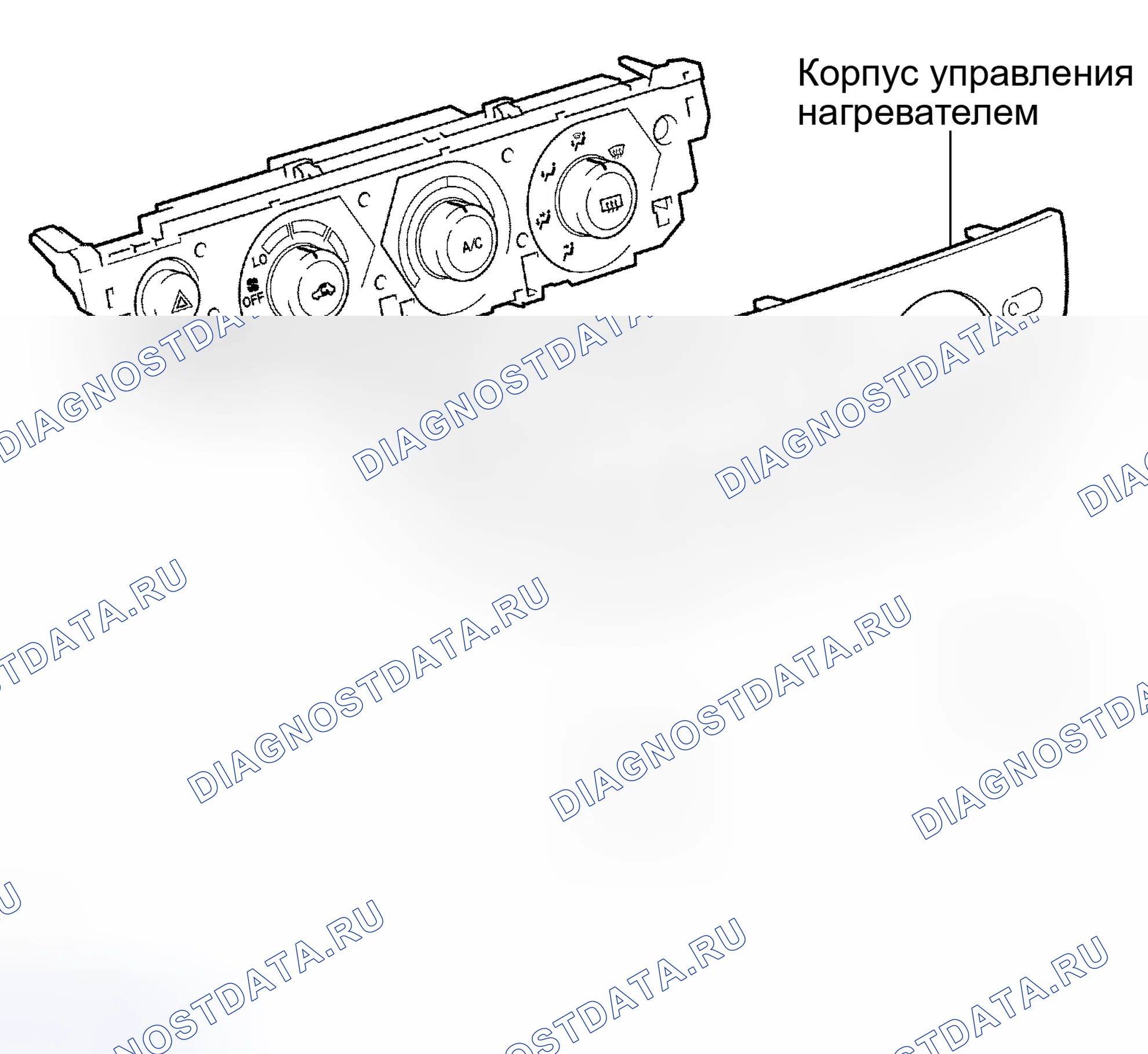 Рис. 206: КОМПОНЕНТЫ ПОДУЗЛА ПАНЕЛИ КОНДИЦИОНИРОВАНИЯ ВОЗДУХА. Toyota Camry XV30