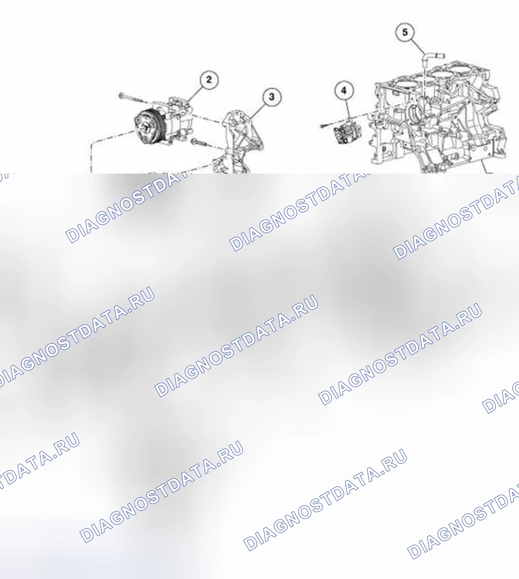 Рис. 78: Передний блок двигателя. Ford Ranger I