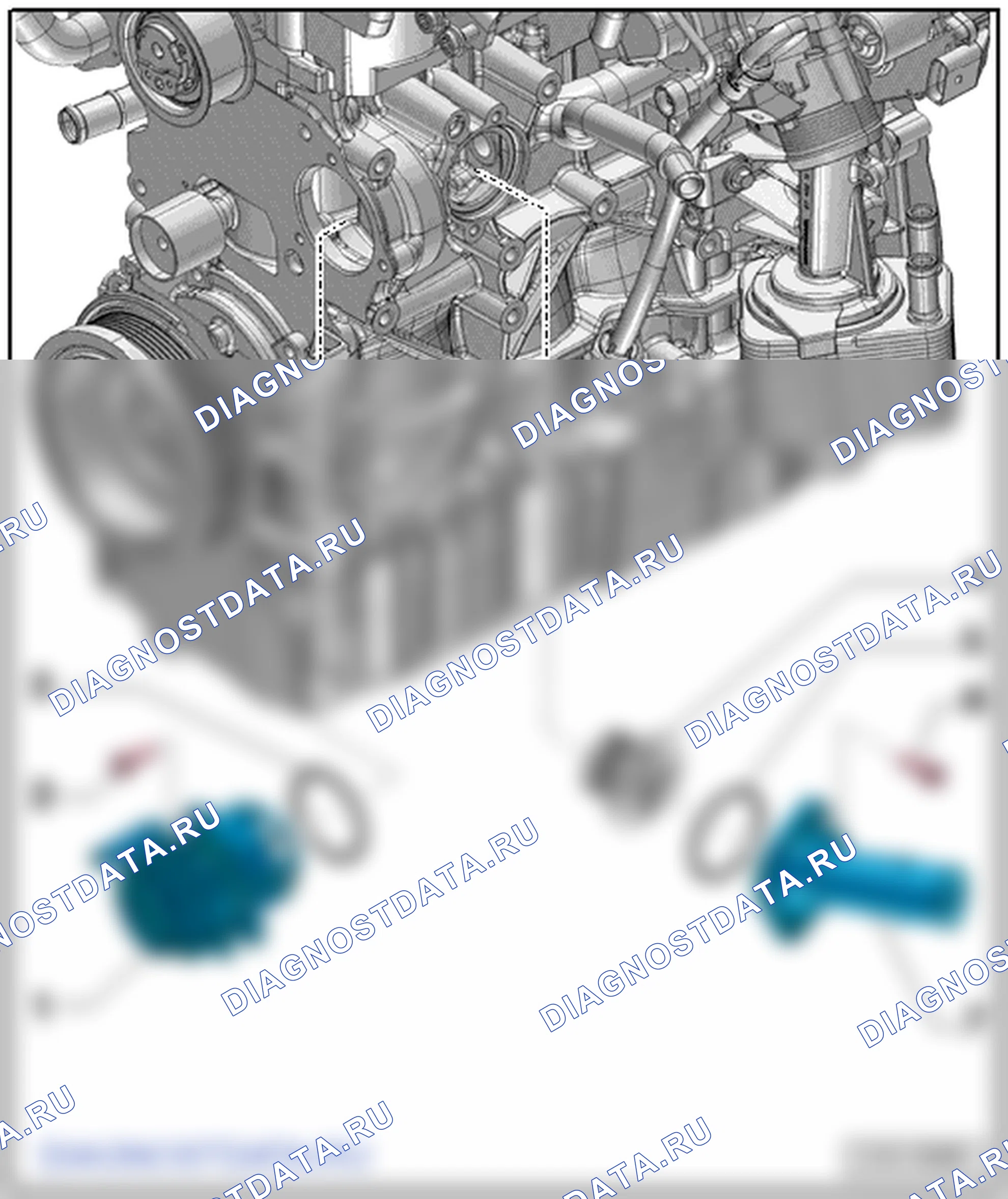 Насос ОЖ и термостат (1,6 л/55; 66; 77 кВт, TDI CR). Skoda Octavia Ii