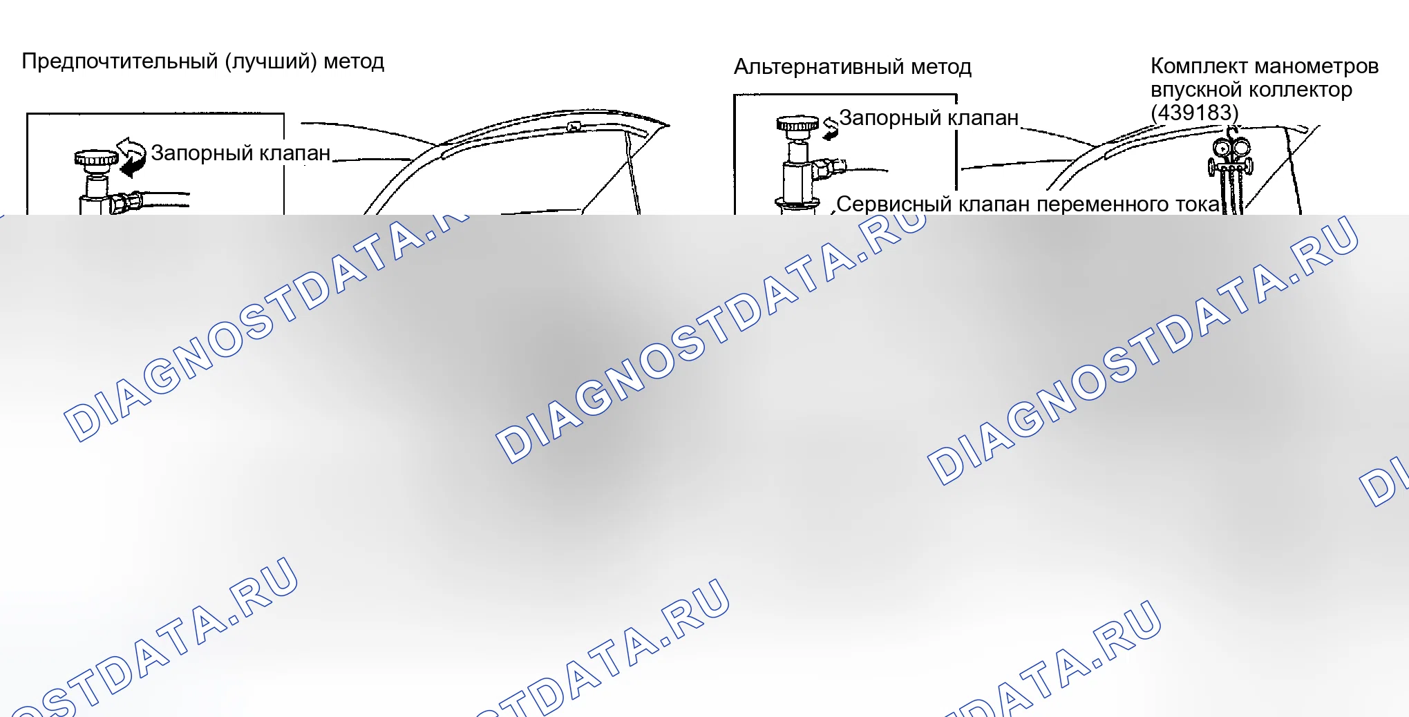 Рис. 263: Система откачки и заправка хладагента. Nissan Altima L31