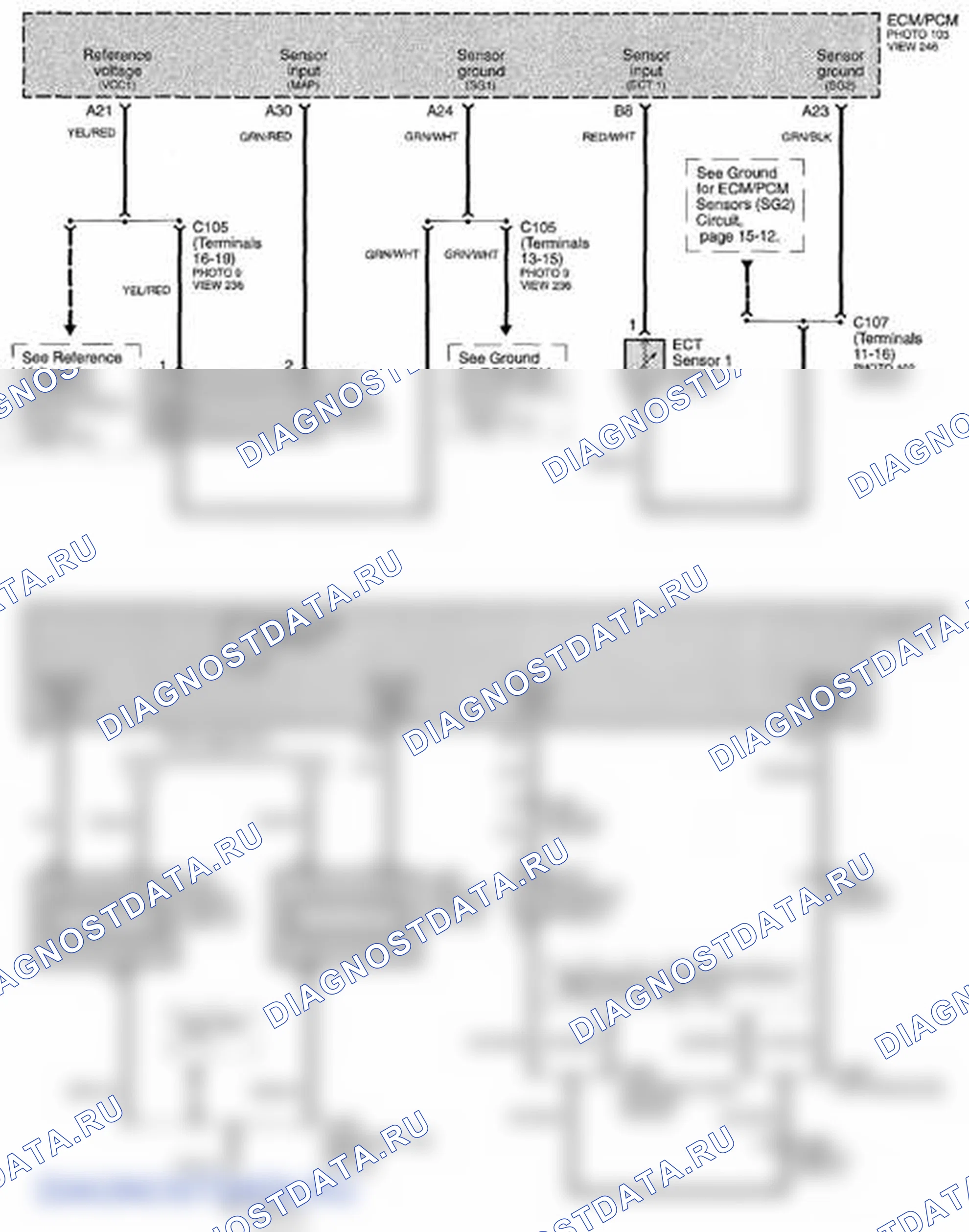 Рис. 144: Принципиальная схема системы Pgm-FI (стр. 23-3). Honda Element YH2 рестайлинг 2