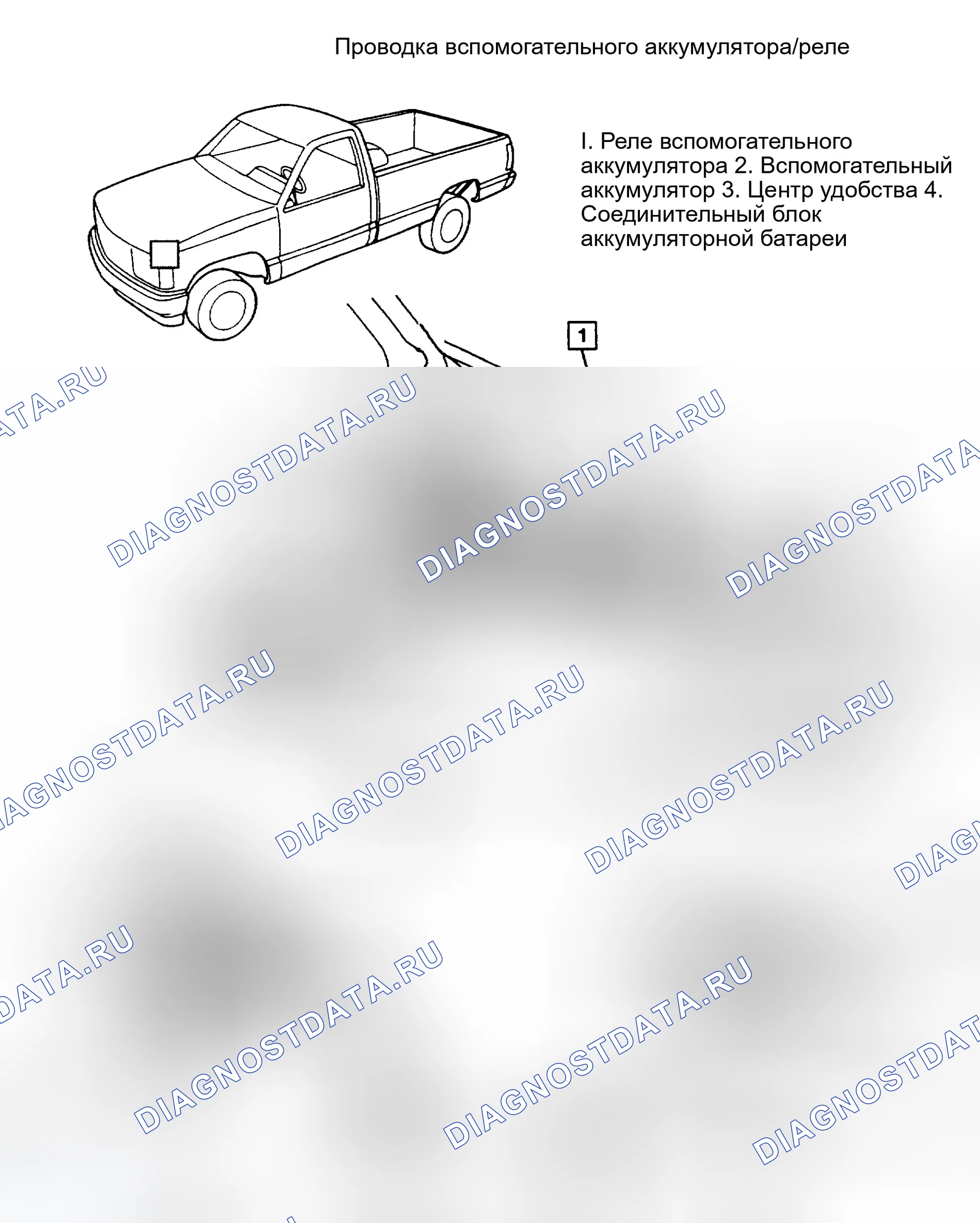Рис. 7: ВСПОМОГАТЕЛЬНЫЙ АККУМУЛЯТОР. GMC Cab & Chassis C3500 