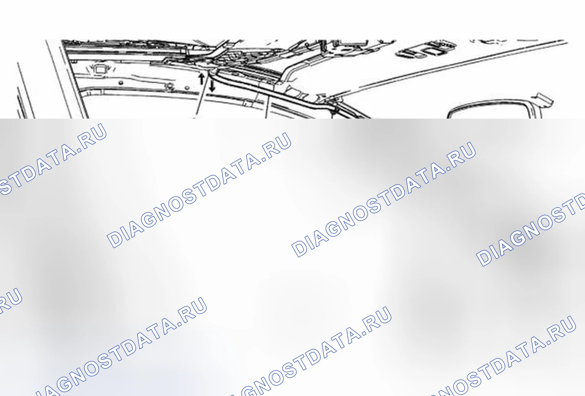 Рис. 4: Замена переднего дренажного шланга корпуса люка. Buick Encore I