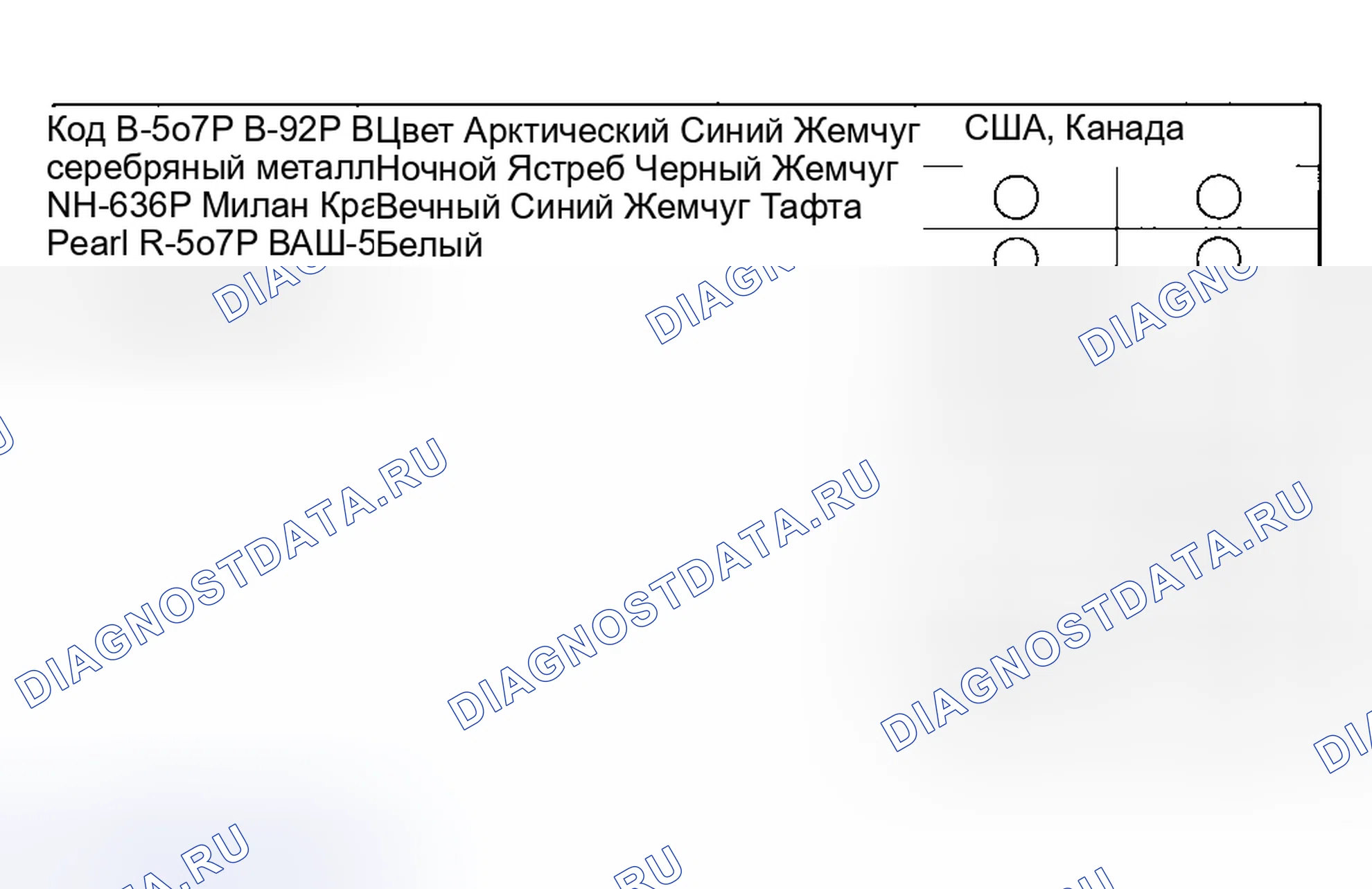 Рис. 4: Код краски. Acura RSX I