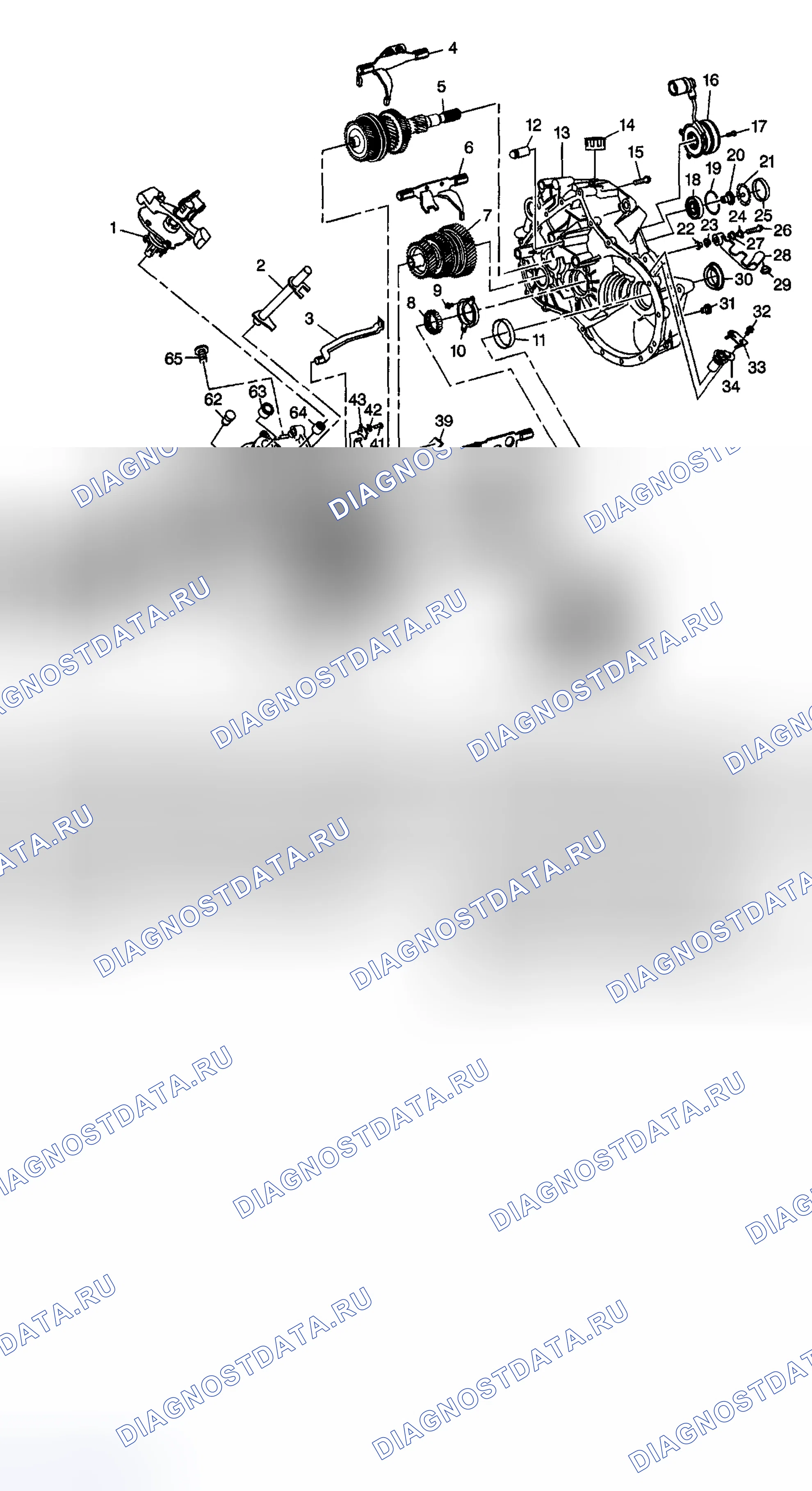Рис. 127: Расположение компонентов трансмиссии. Kia Ceed CD