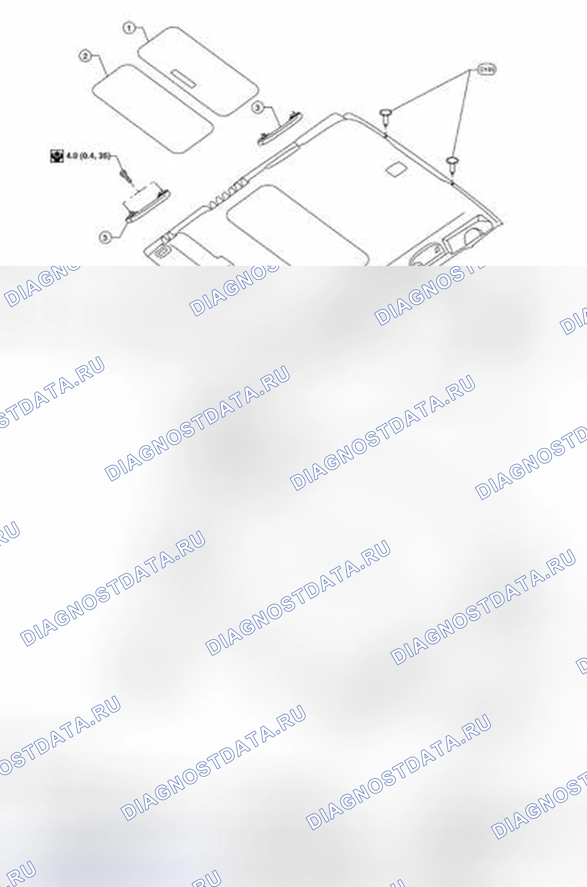 Рис. 22: Покомпонентный вид компонентов фар. Nissan Frontier D40