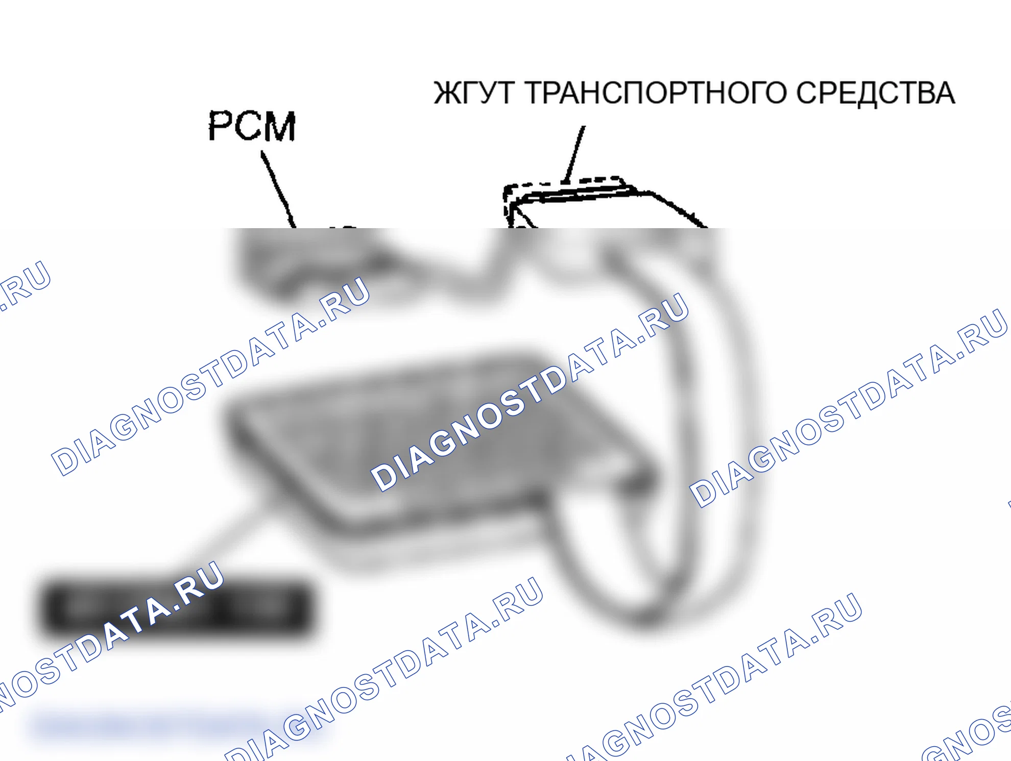 Рис. 42: Проверка блок управления силовым агрегатом (PCM) с использованием SST (104-контактная break-out box (тестер-адаптер)). Mazda MPV III
