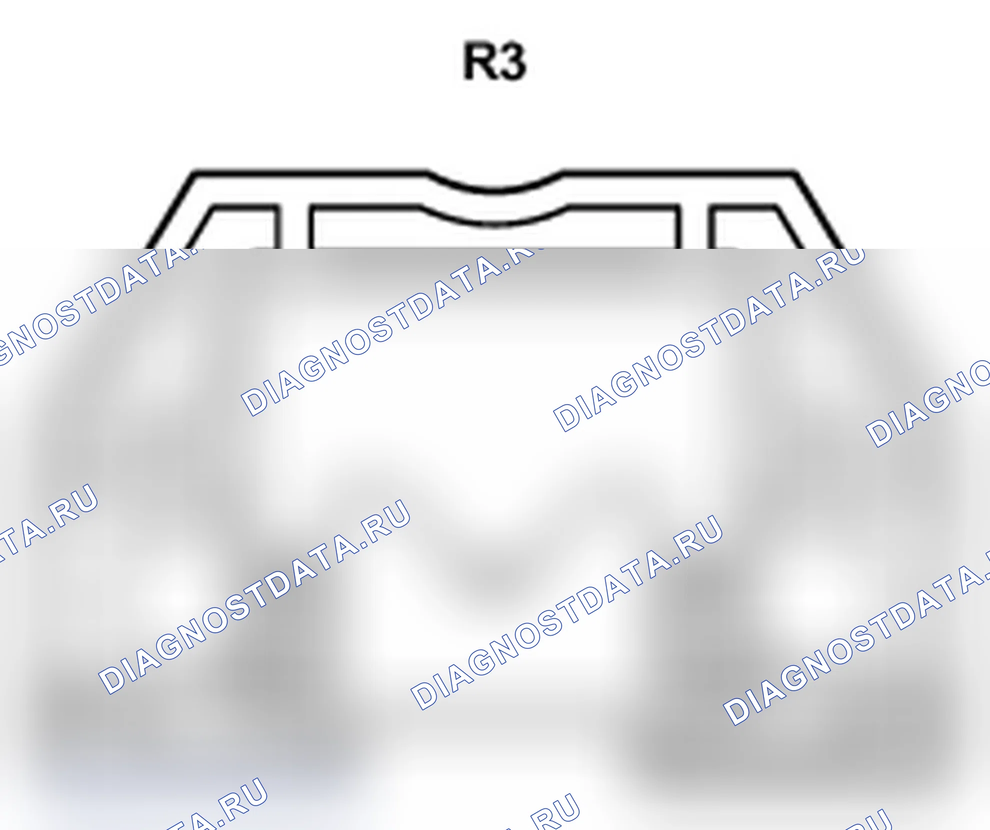 Рис. 471: Вид с торца правого разъема светофильтра в сборе (R3). Lexus IS F I