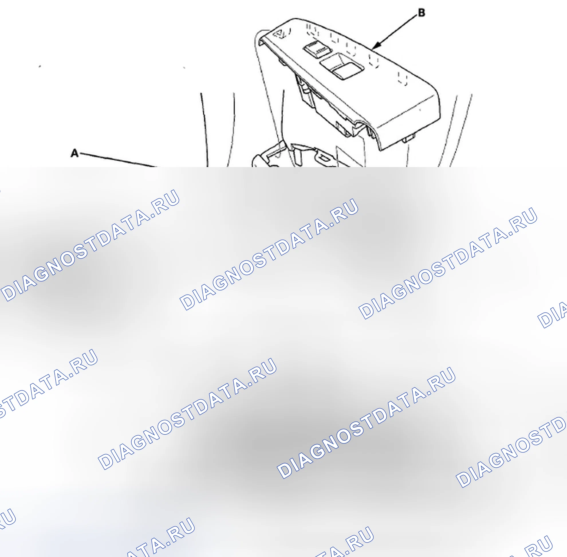Рис. 19: Входной тест переключателя стеклоподъемника переднего пассажира. Honda Crosstour I