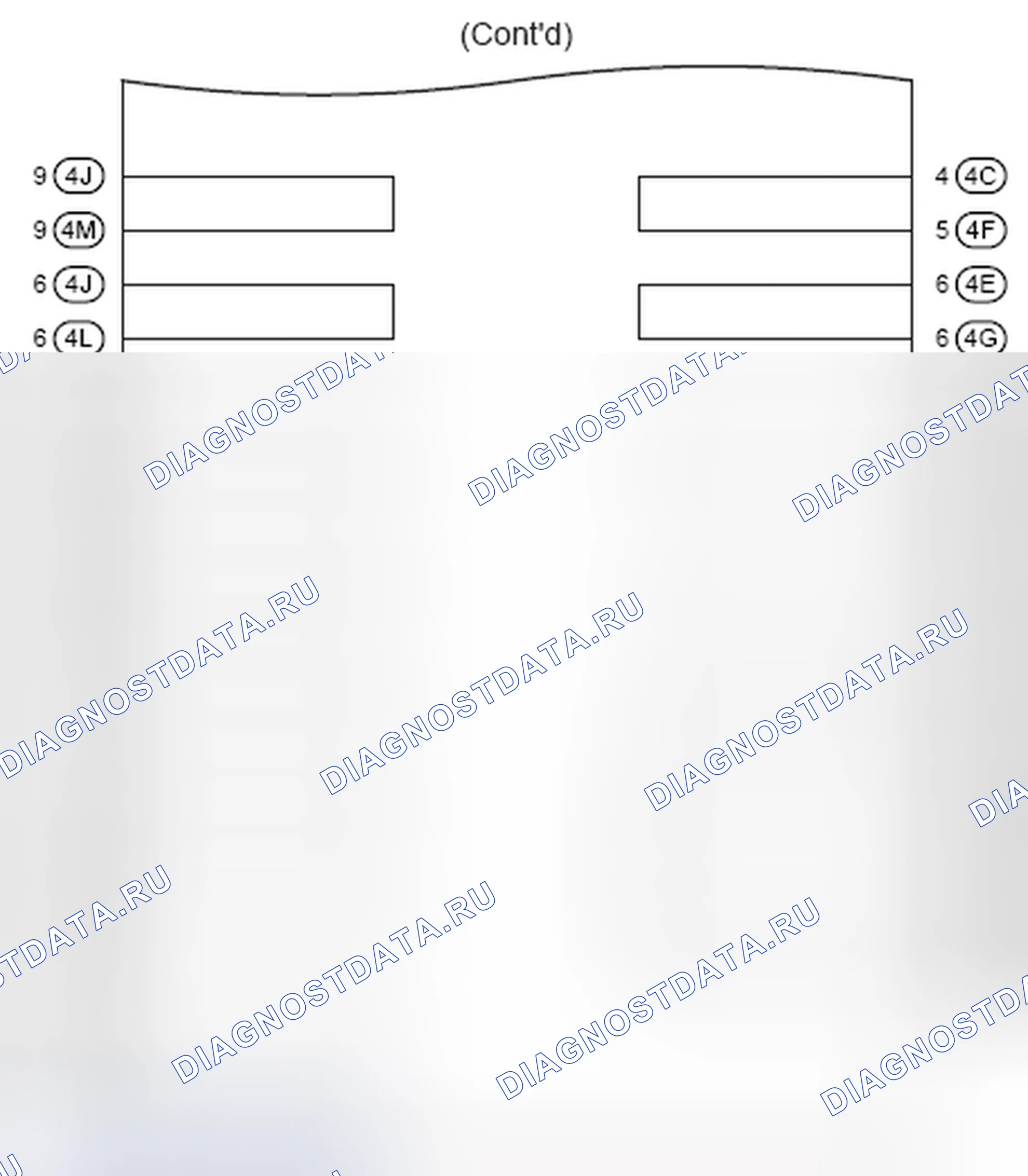 Рис. 1133: J / B No4 Схема внутренней цепи (3 из 3). Toyota Camry XV40 рестайлинг