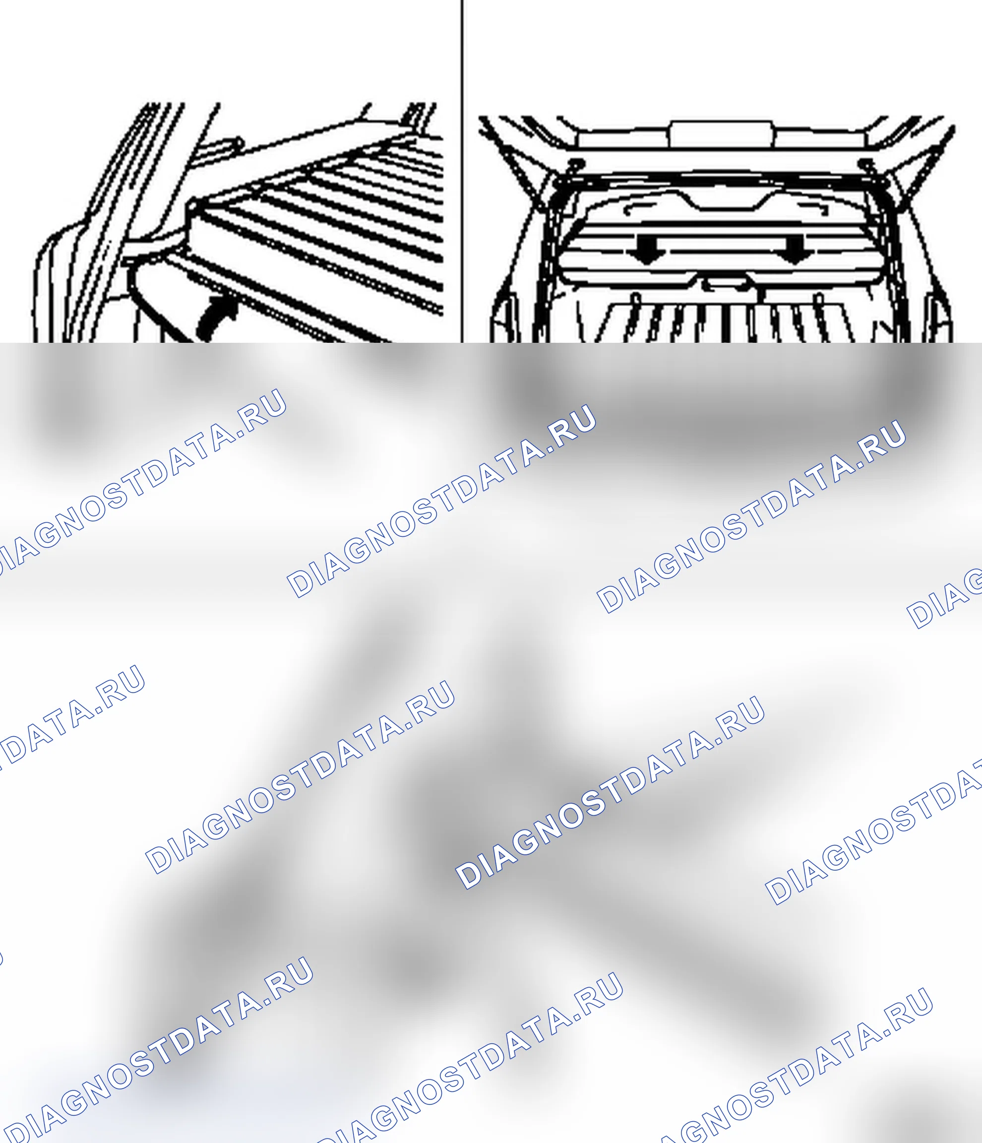 Снятие и установка облицовки багажника посередине (модель F35). Opel Astra G