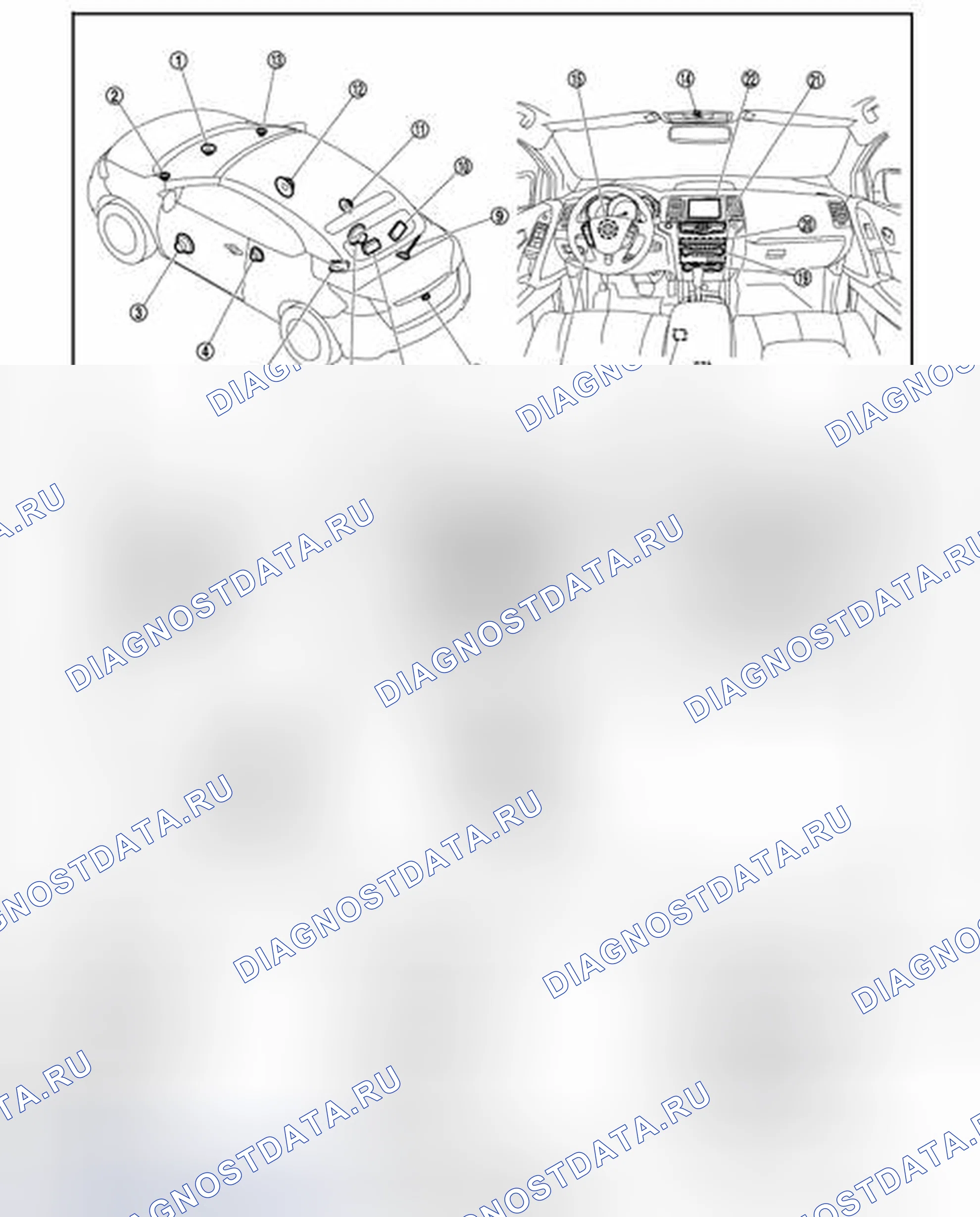 Рис. 268: Расположение компонентов. Nissan Murano Z51 рестайлинг 2