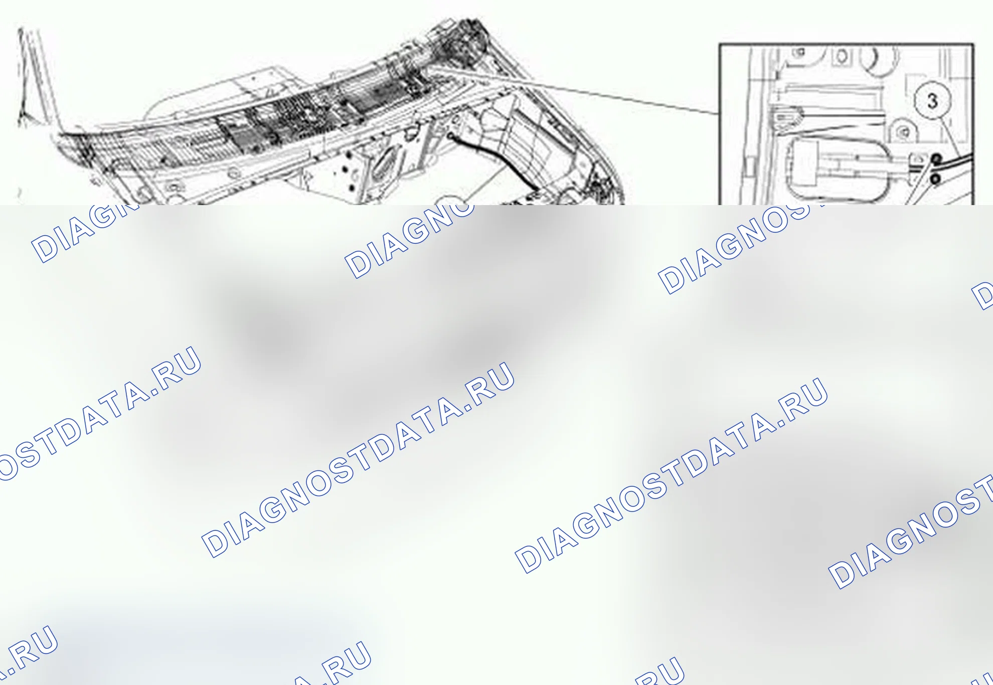 Рис. 6: Защелка капота и компоненты - разнесенный вид. Ford Econoline E250 
