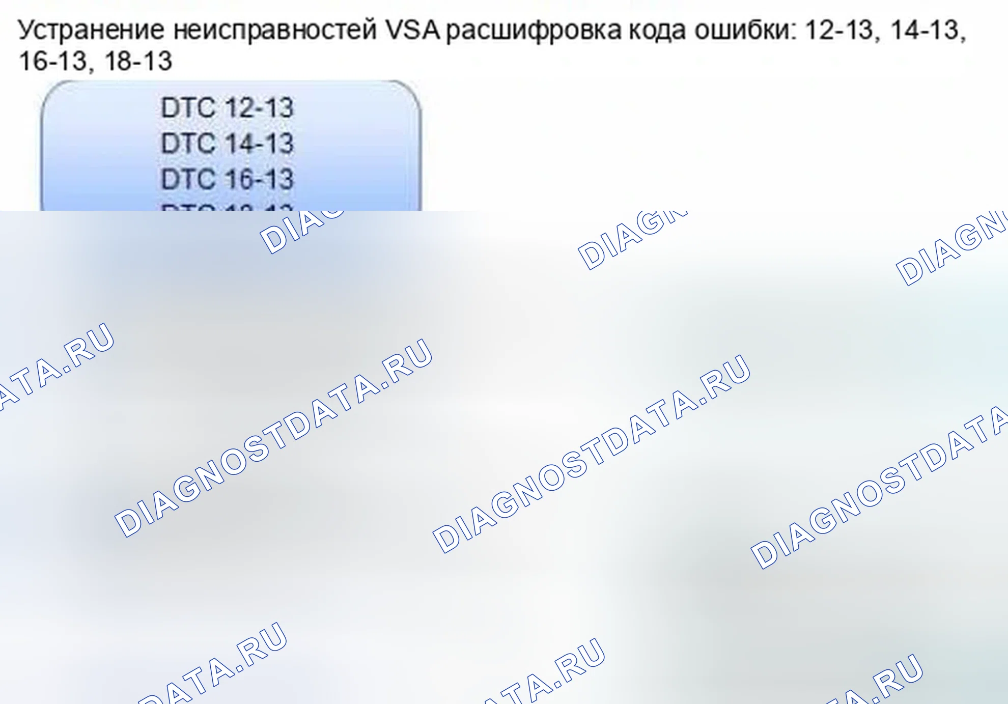 Рис. 18: расшифровка кода ошибки 12-13: ошибка установки датчика скорости правого переднего колеса; расшифровка кода ошибки 14-13: датчики скорости левого переднего колеса. Honda Civic IX