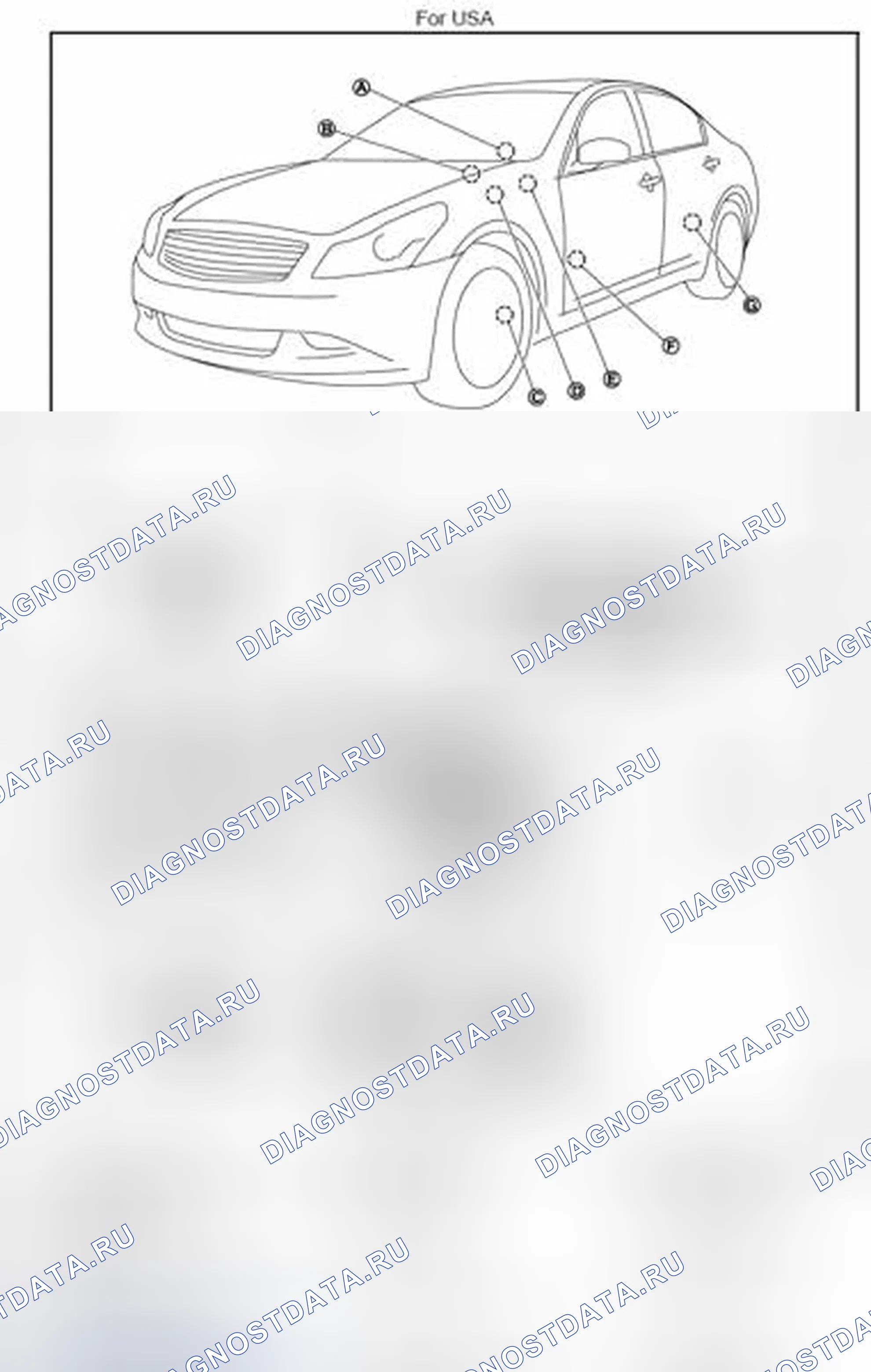 Рис. 34: Расположение компонентов. Infiniti G37 IV рестайлинг