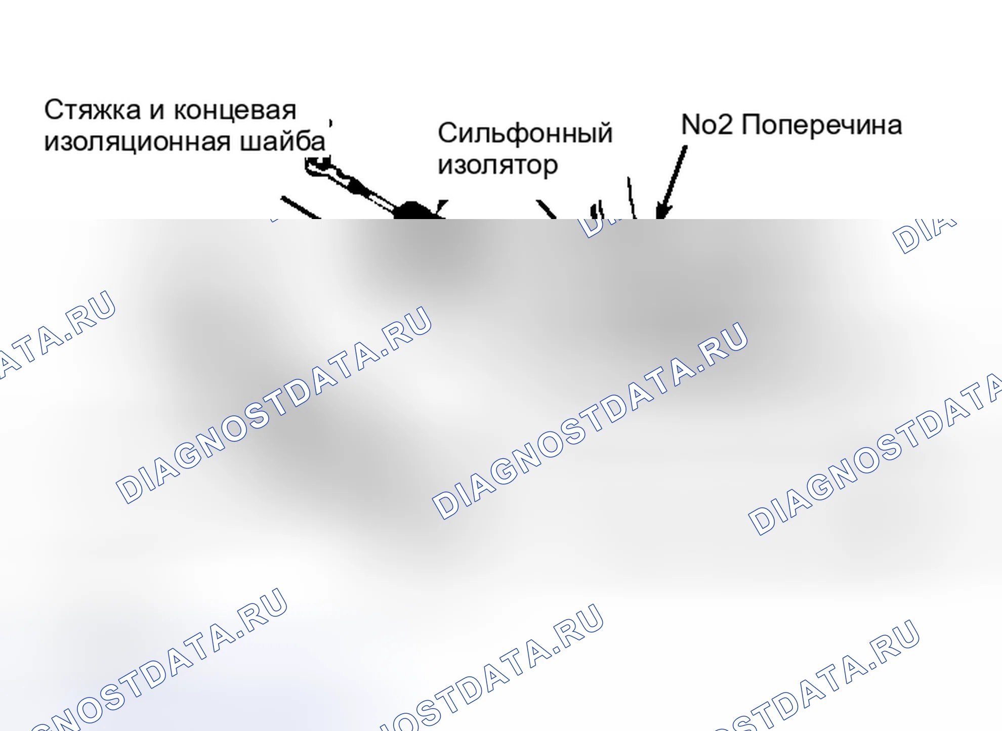 Рис. 1: Реечное рулевое управление в сборе (модели с приводом на задние колеса). Ford Mustang III рестайлинг