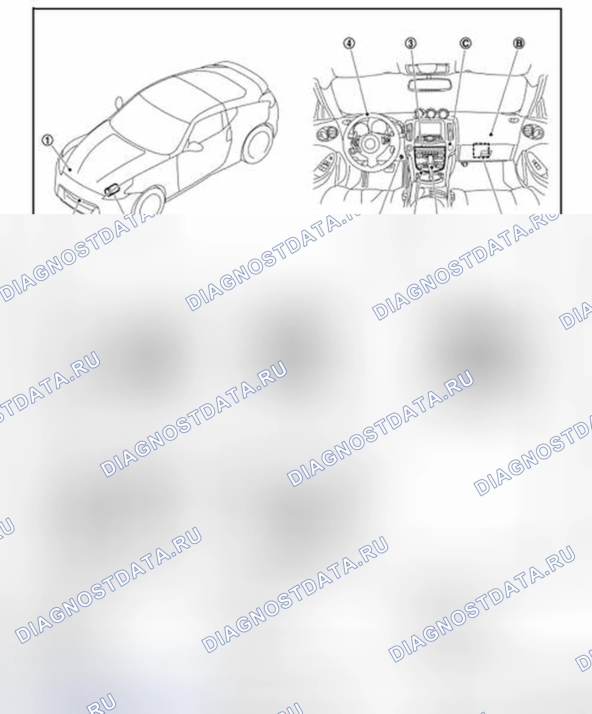 Рис. 143: Расположение компонентов. Honda MDX I