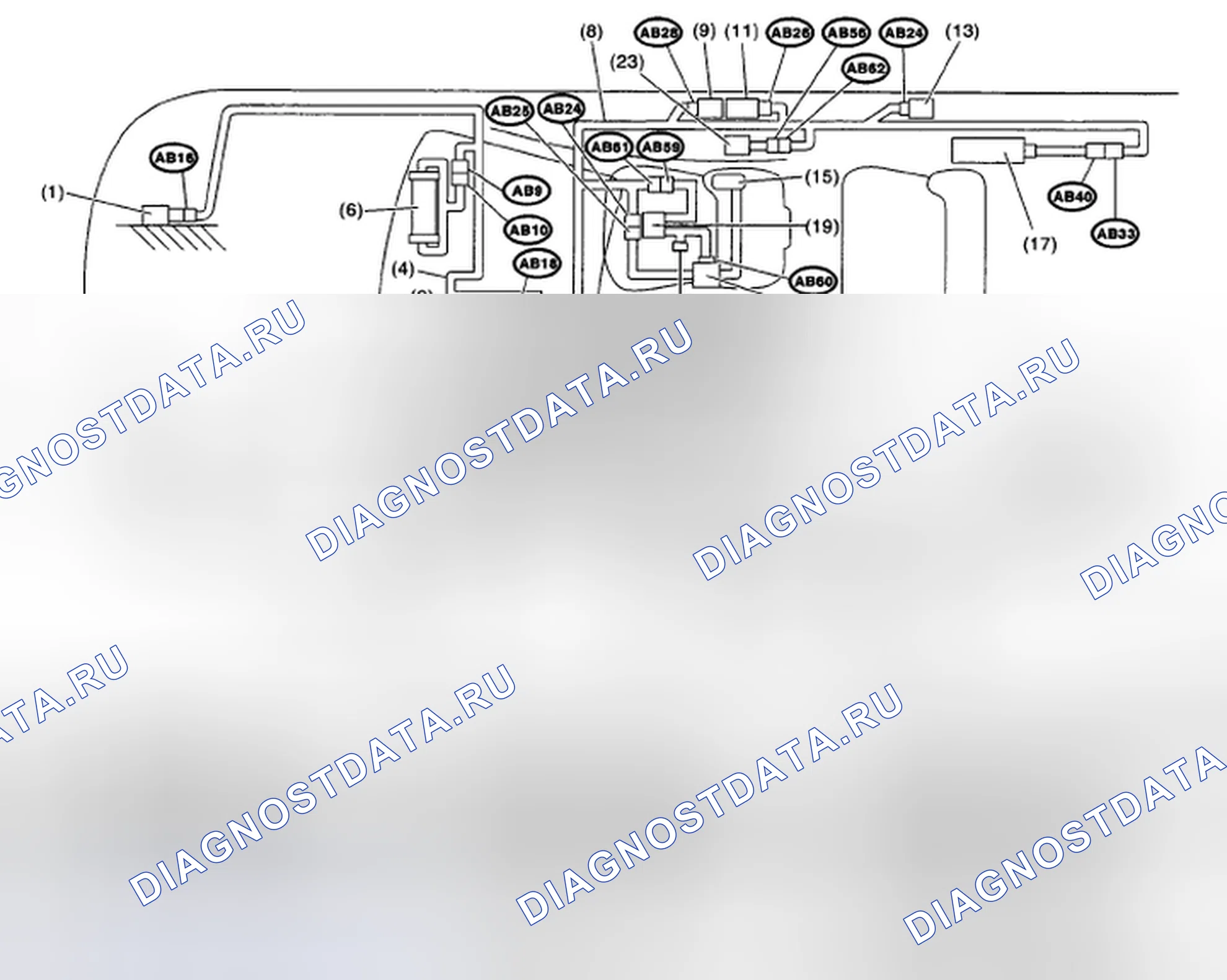 Рис. 30: Определение местоположения электрических компонентов. Subaru Legacy BL/BP рестайлинг