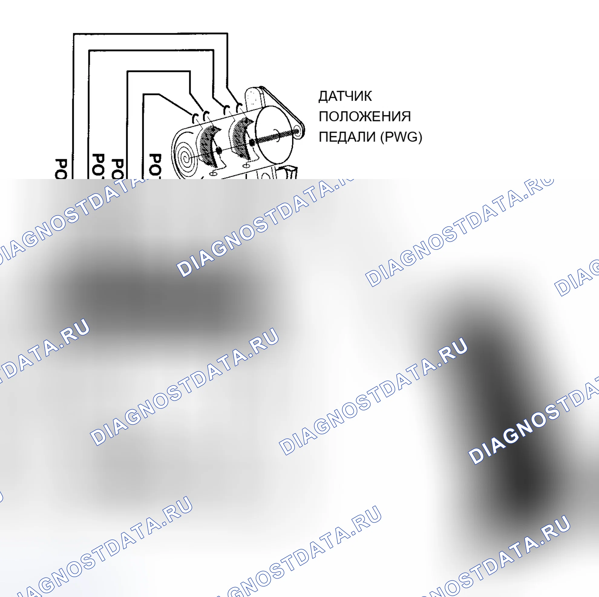 Рис. 11: Датчик педали акселератора (PWG). BMW X5 E53