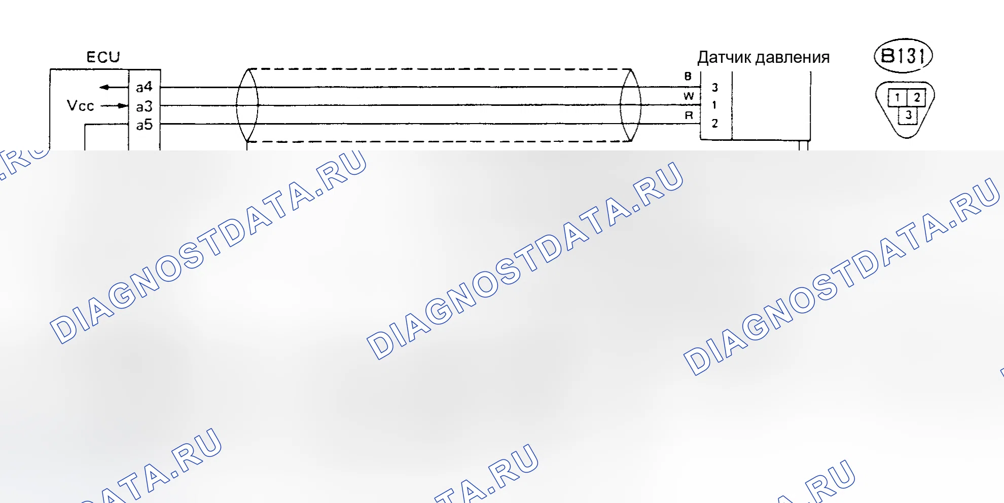 Рис. 97: Схема - код 45, рабочий соленоид датчика давления. Subaru Legacy BC/BJ/BF