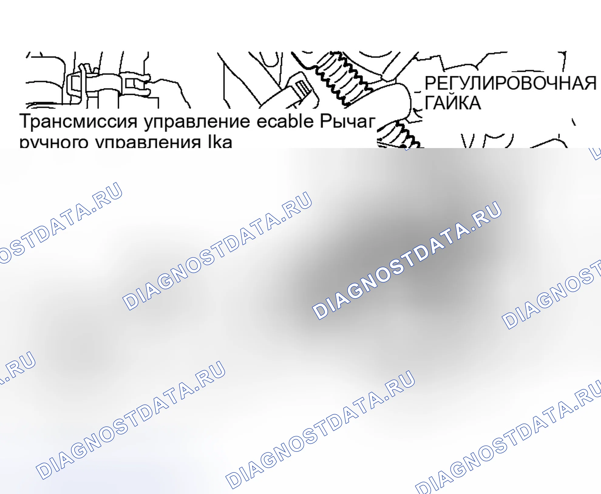 Рис. 7: ПЕРЕКЛЮЧАТЕЛЬ СТОЯНОЧНОГО / НЕЙТРАЛЬНОГО ПОЛОЖЕНИЯ И РЕГУЛИРОВКА ТРОСА УПРАВЛЕНИЯ. Mitsubishi Lancer IX рестайлинг