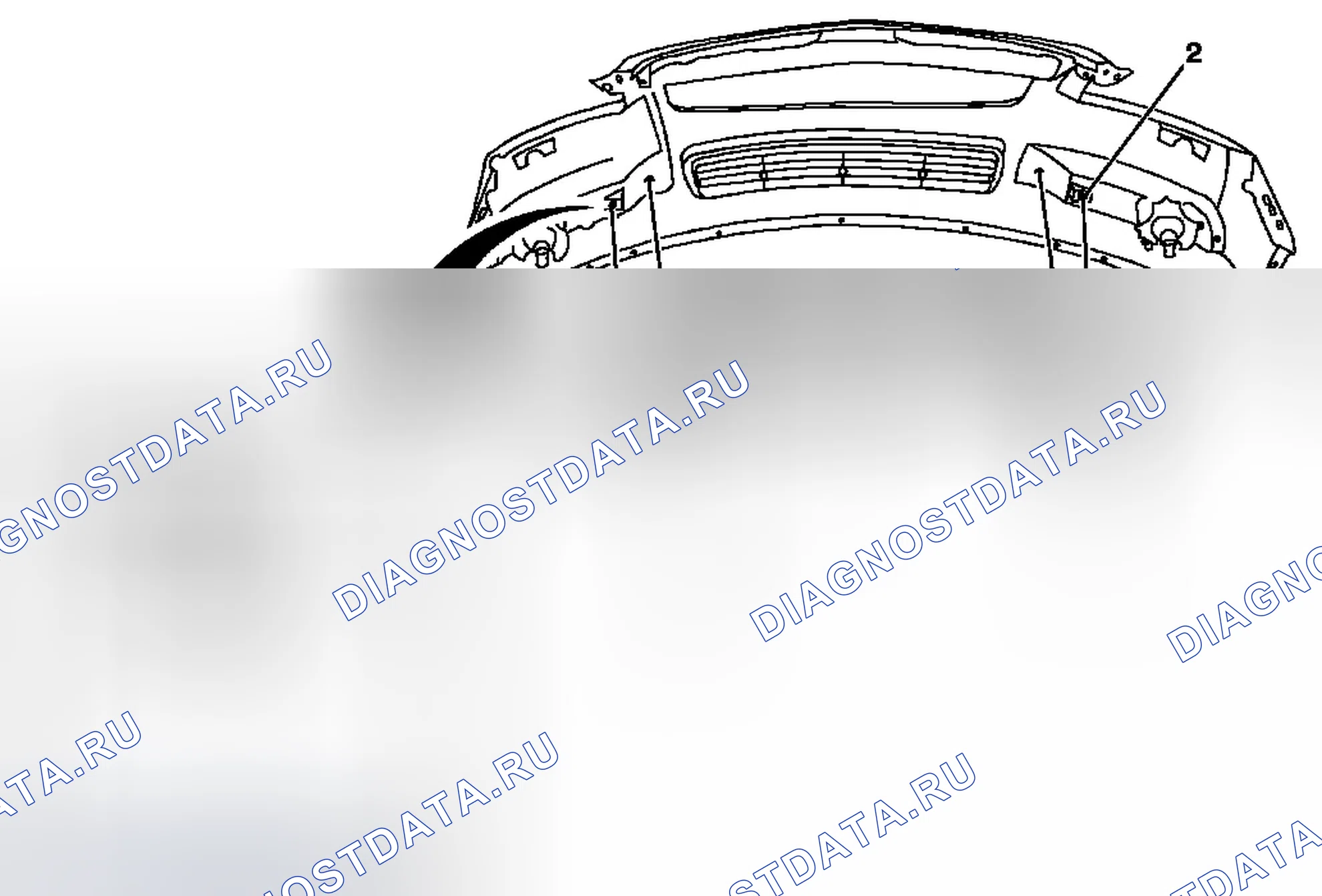 Рис. 1: Замена поглотителя энергии передней бампера. Chevrolet Malibu VII