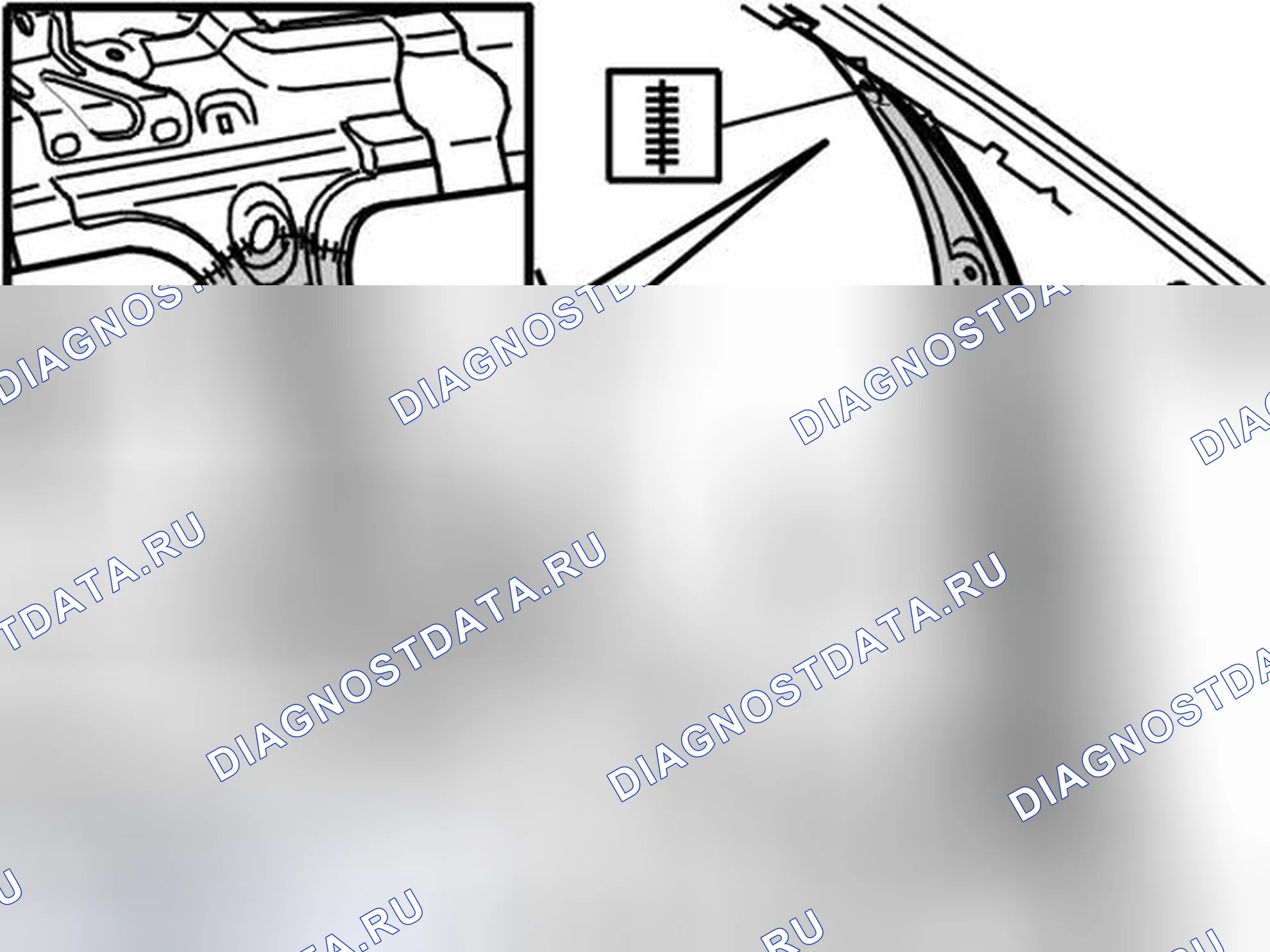 Рис. 96: УСТАНОВКА ВНУТРЕННЕЙ АРМАТУРЫ B-СТОЙКИ И В-ОПОРЫ. Volvo XC90 I рестайлинг