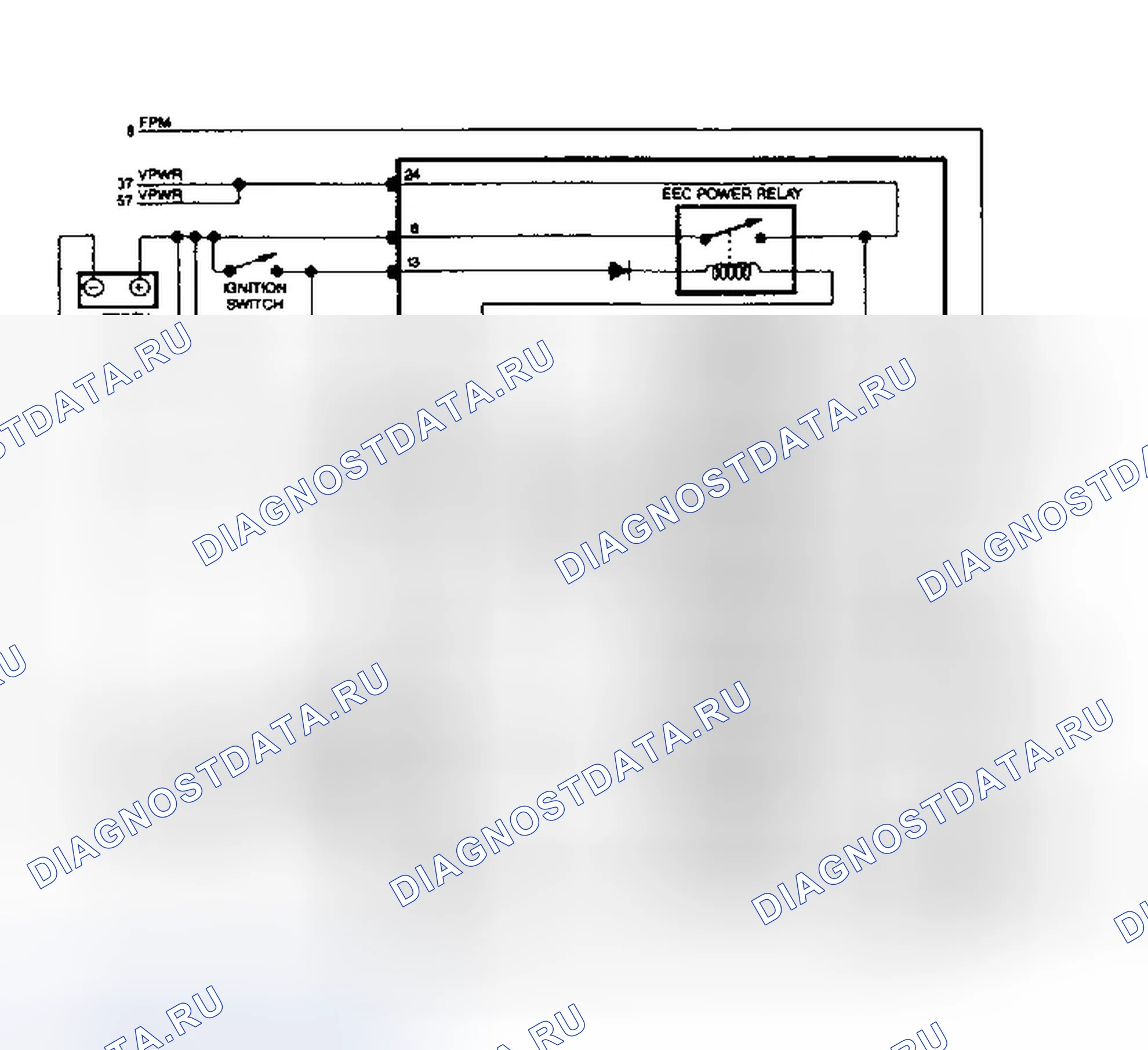Рис. 143: Цепи IRCM (Tempo 3.0L и Topaz 3.0L). Ford Thunderbird X