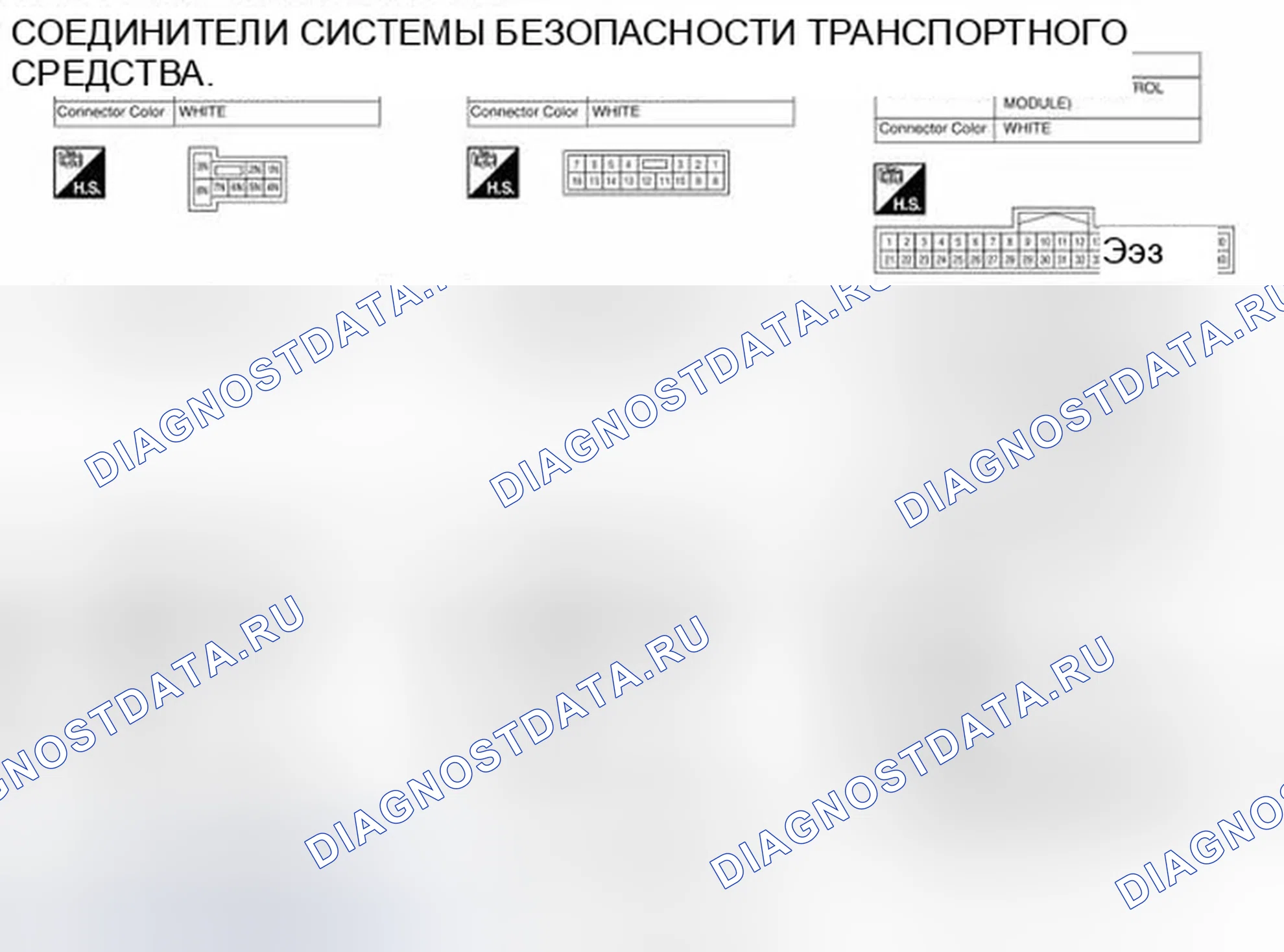 Рис. 293: Идентификация разъема системы безопасности автомобиля (1 из 9). Infiniti QX56 I рестайлинг