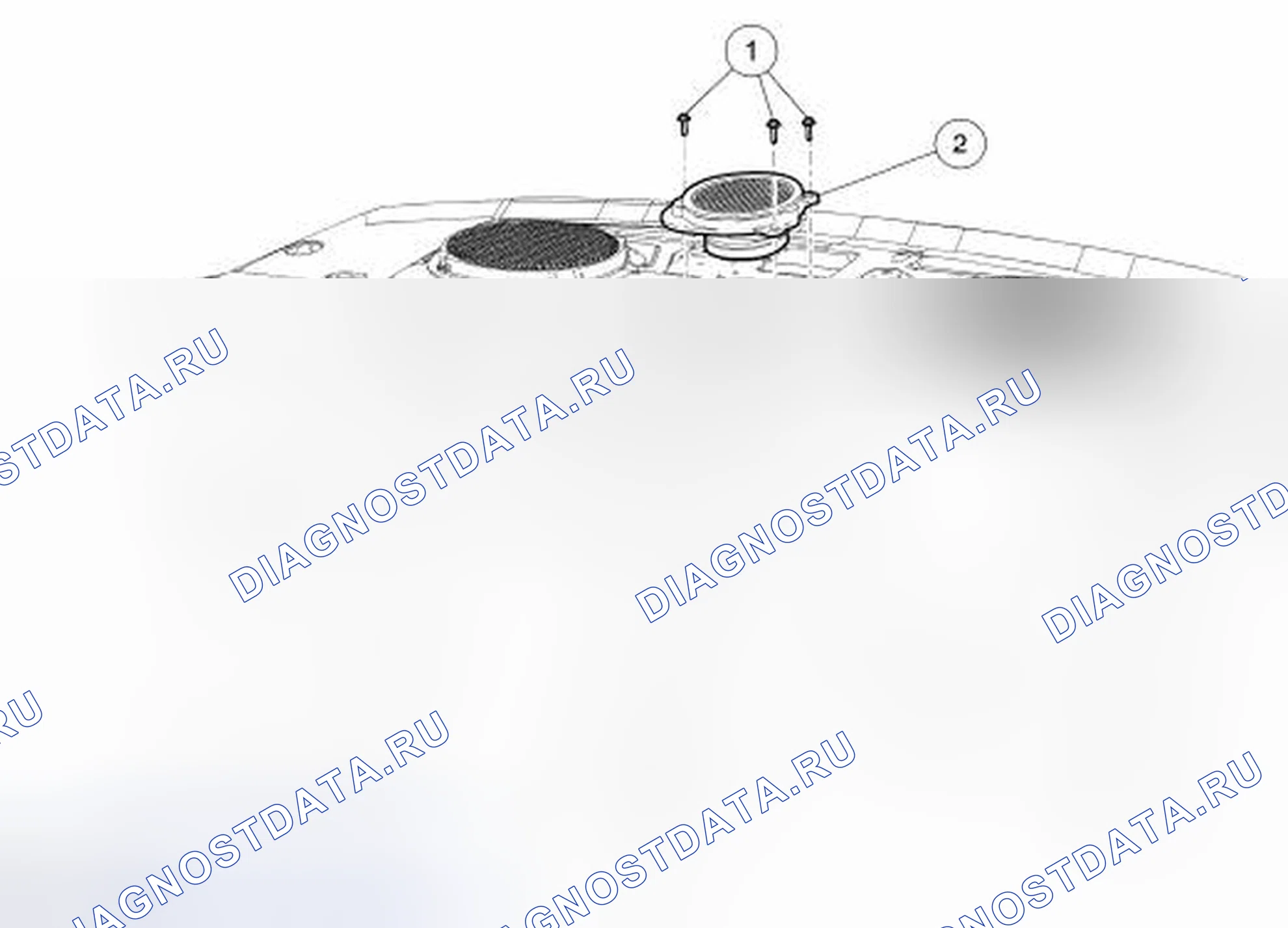 Рис. 134: Динамик - полка для посылок. Hyundai Lafesta I